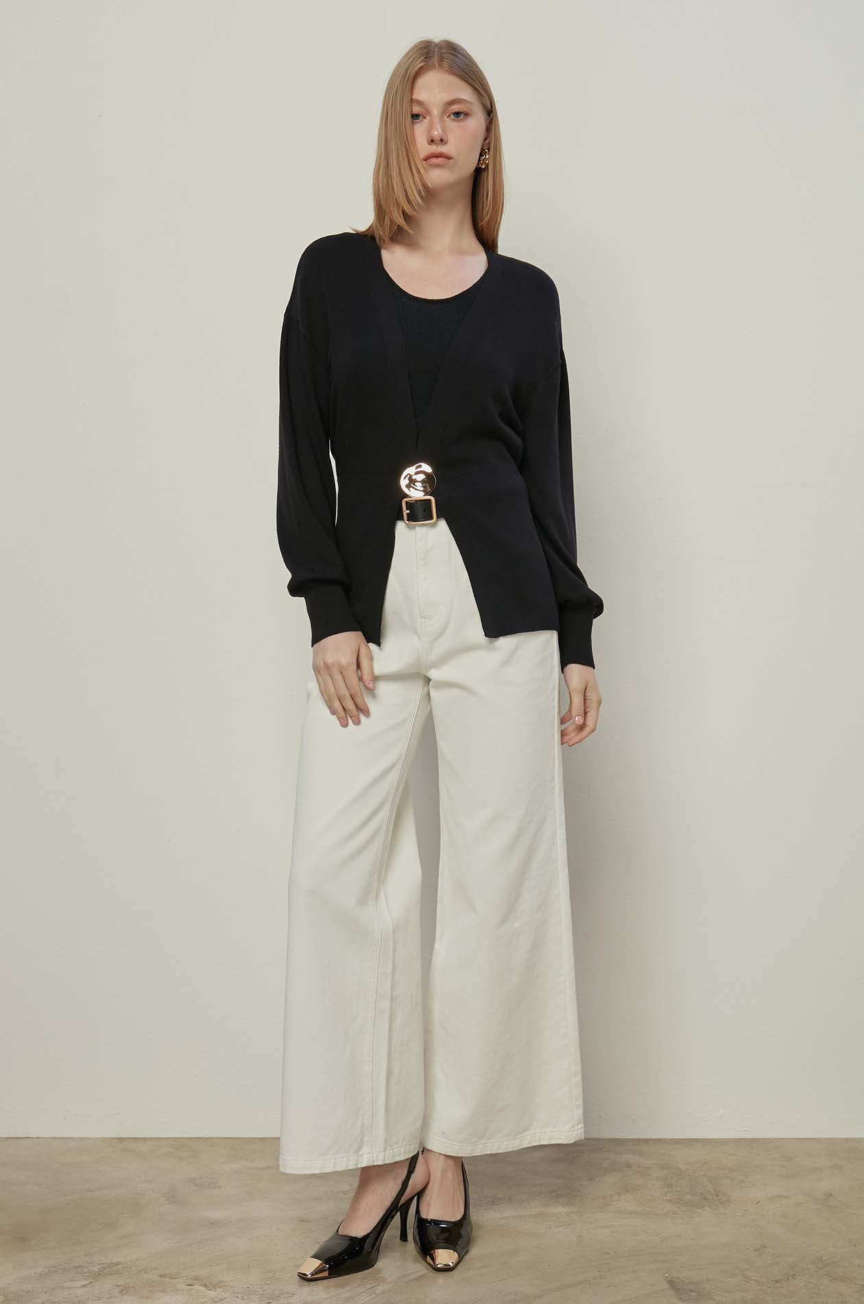 SINGLE BUTTON CARDIGAN