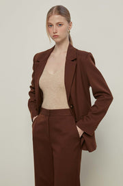 CLASSIC BROWN TWILL BLAZER
