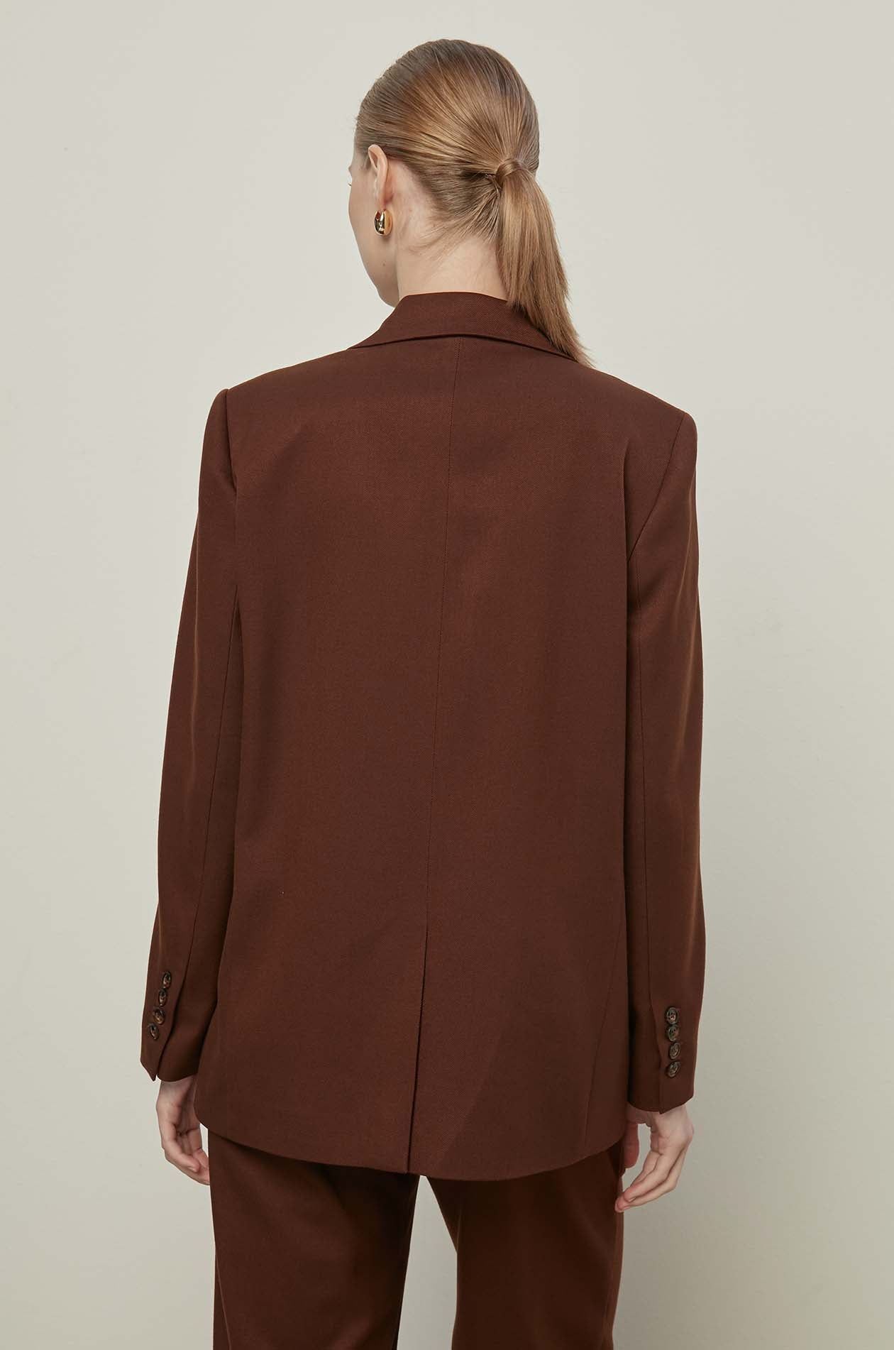 CLASSIC BROWN TWILL BLAZER
