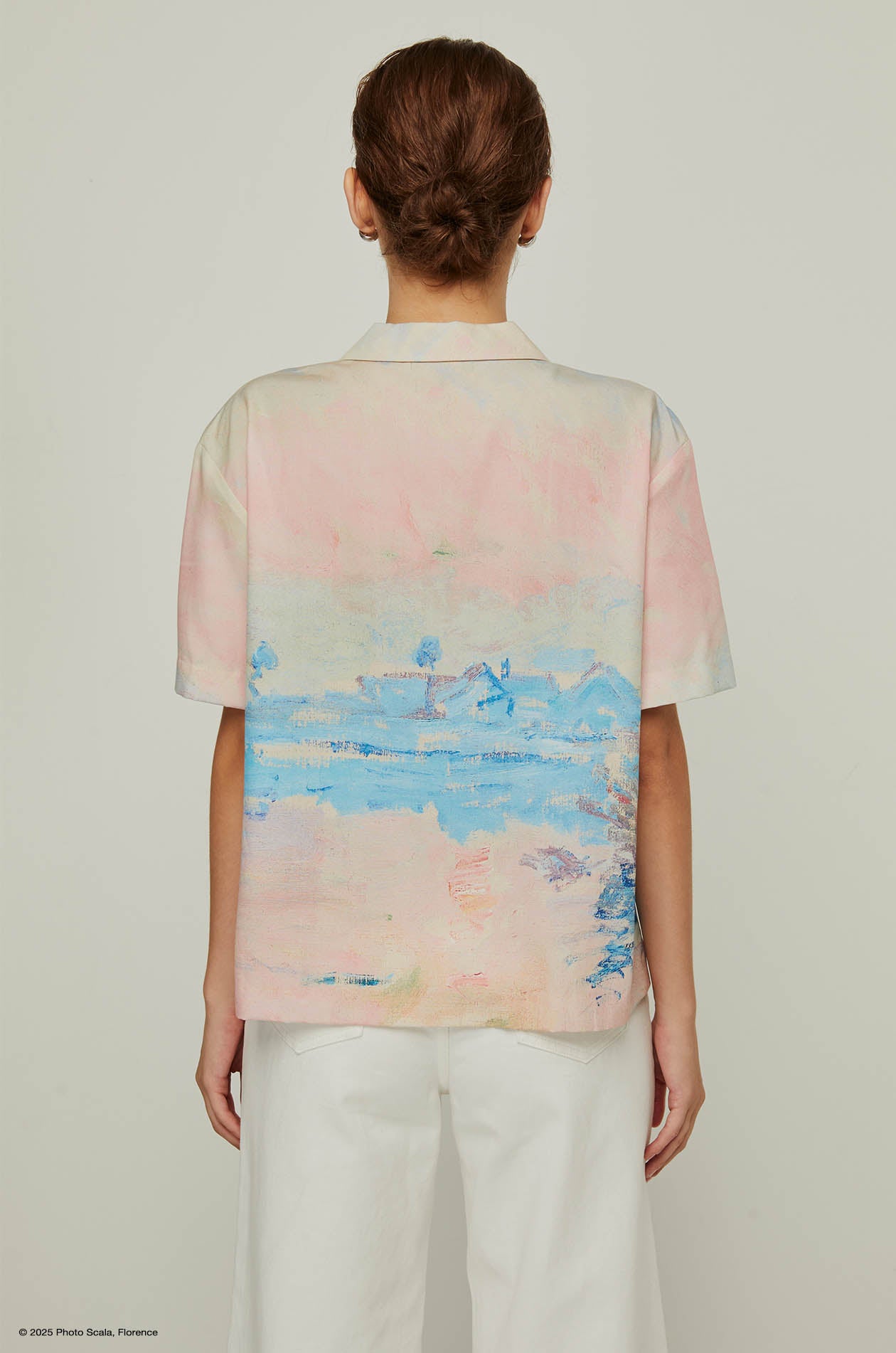 SUNSET AT LAVACOURT MONET BUTTON-UP SHIRT