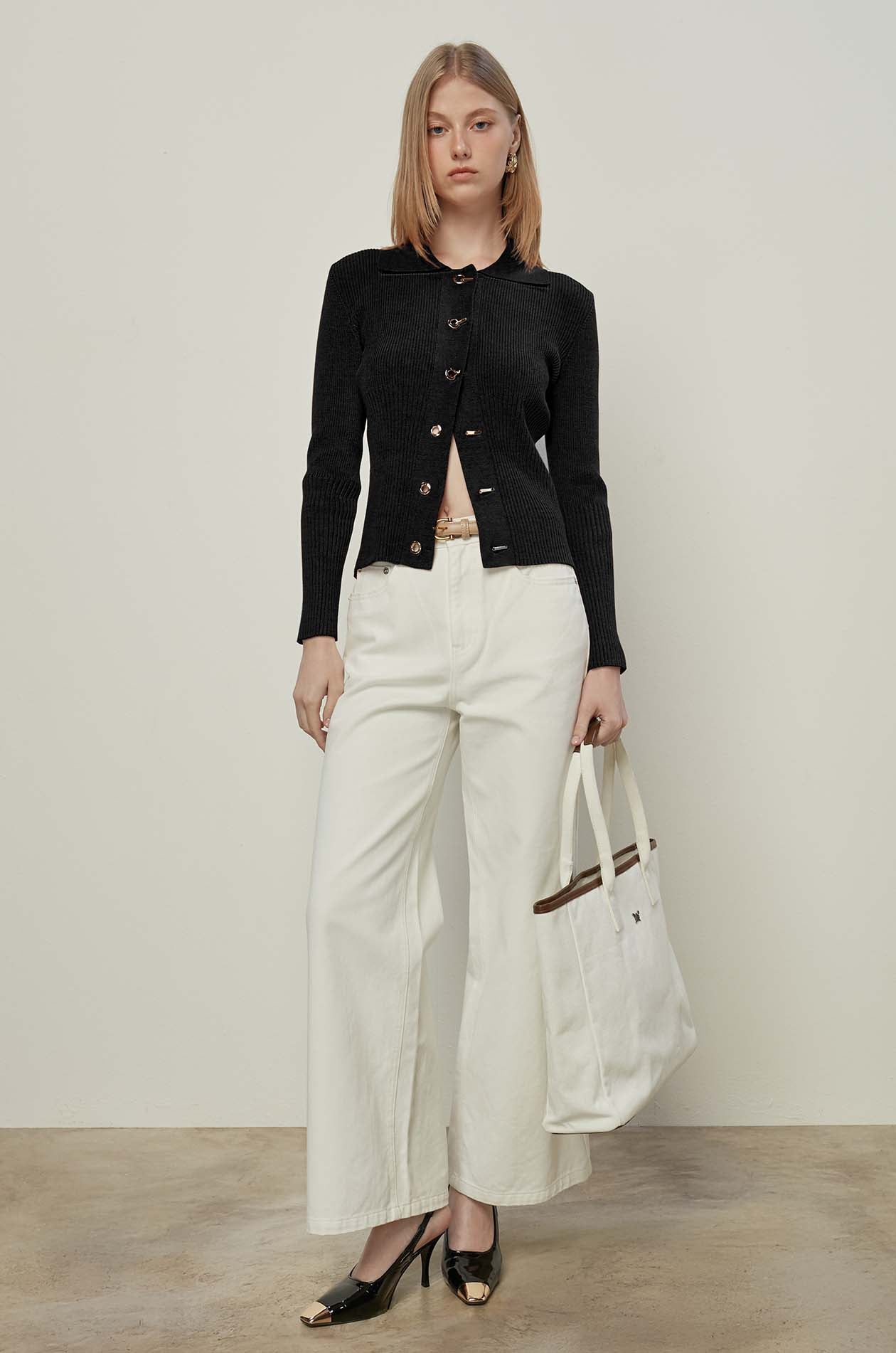 LONG SLEEVE BUTTON-UP CARDIGAN