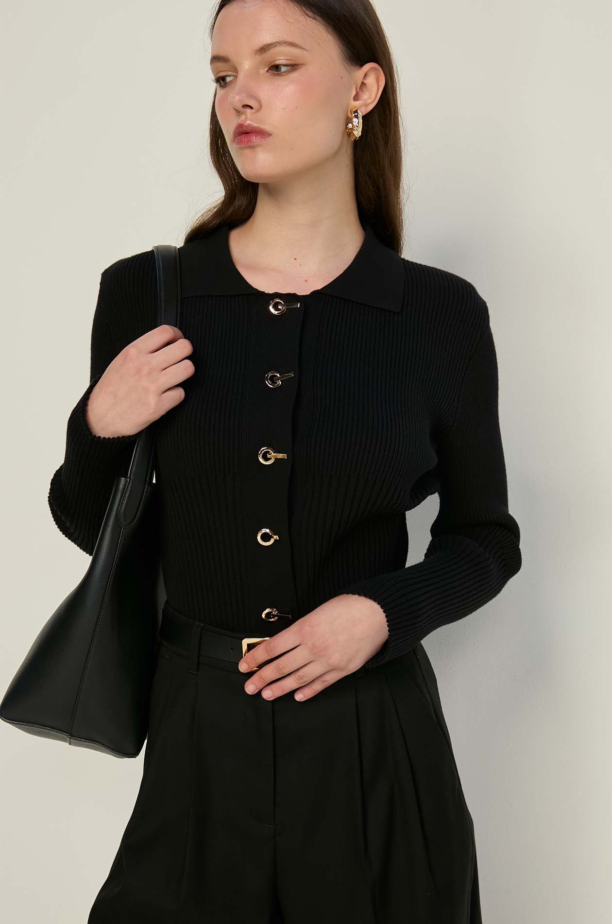 LONG SLEEVE BUTTON-UP CARDIGAN