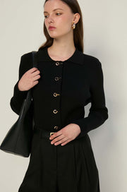 LONG SLEEVE BUTTON-UP CARDIGAN