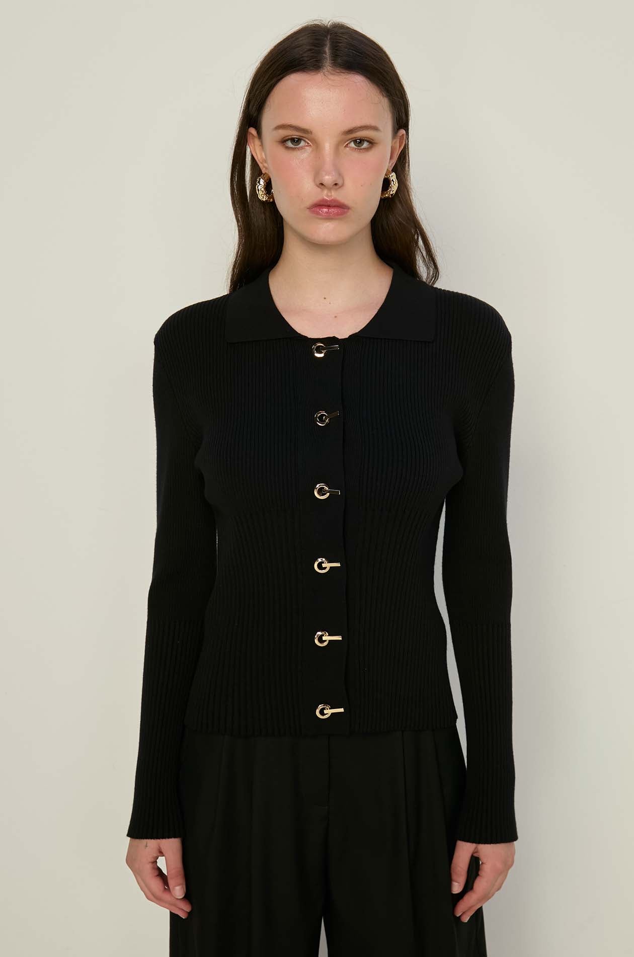 LONG SLEEVE BUTTON-UP CARDIGAN