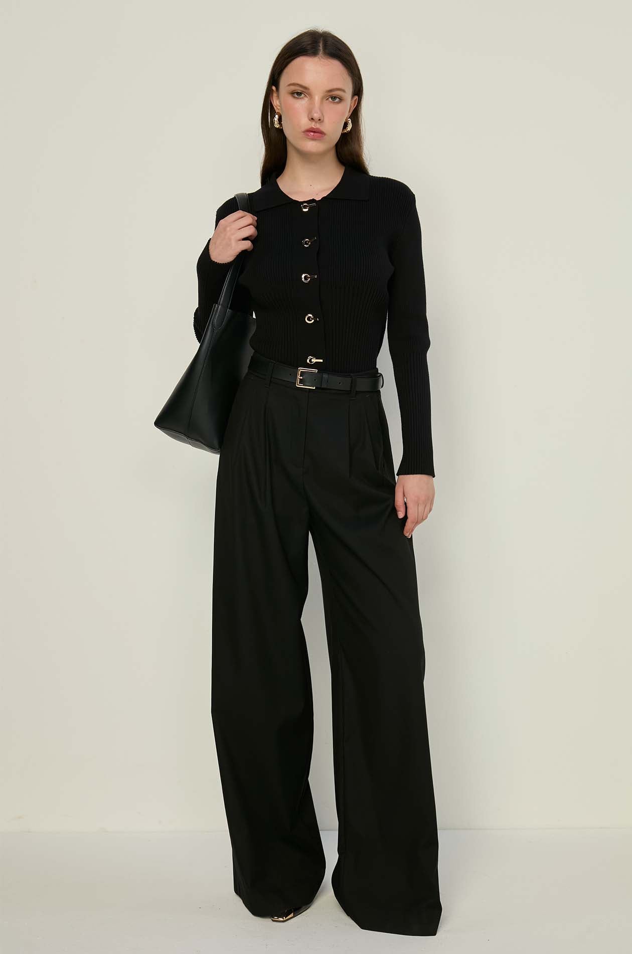 LONG SLEEVE BUTTON-UP CARDIGAN