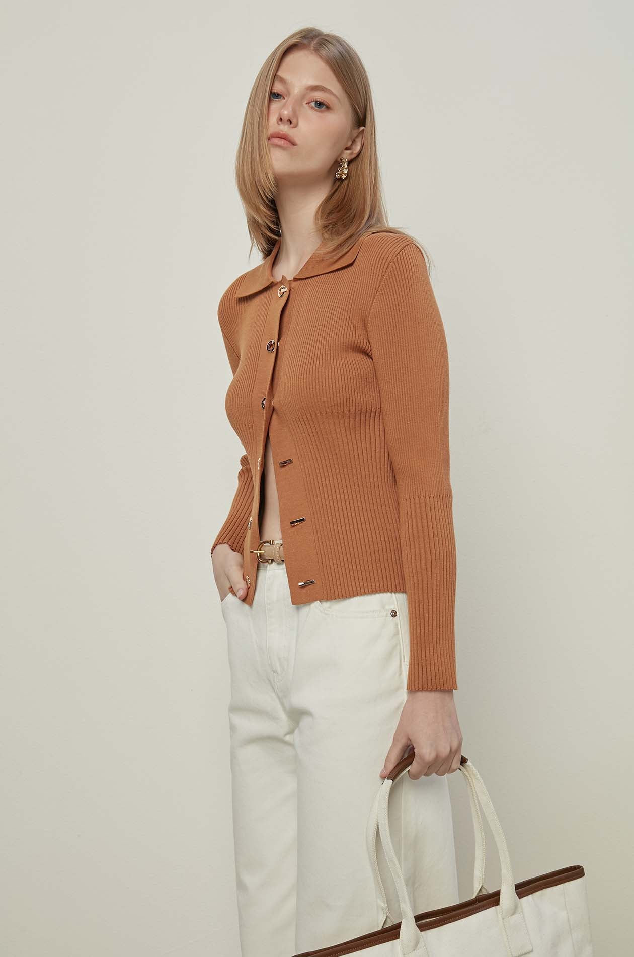 LONG SLEEVE BUTTON-UP CARDIGAN