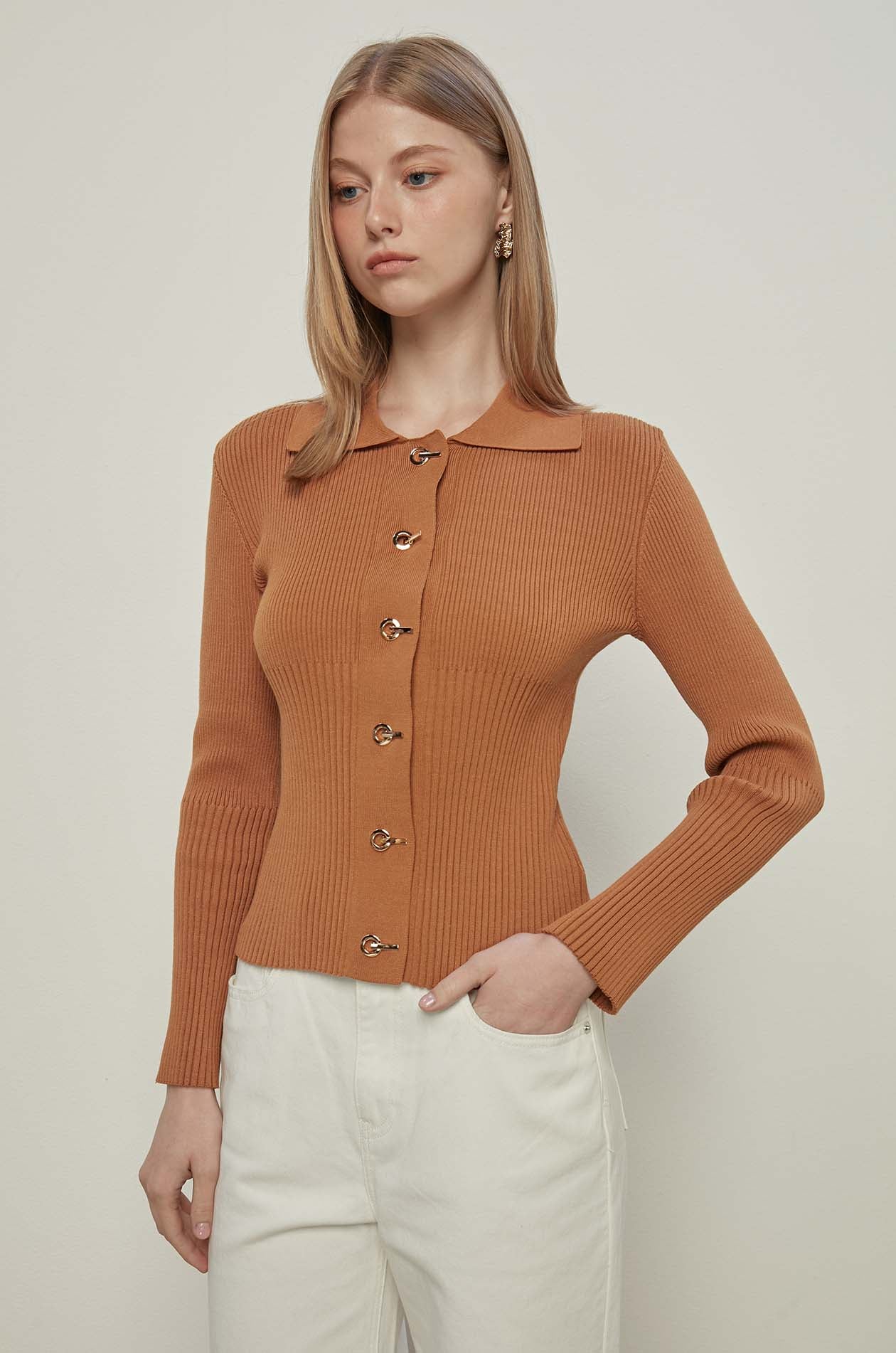 LONG SLEEVE BUTTON-UP CARDIGAN