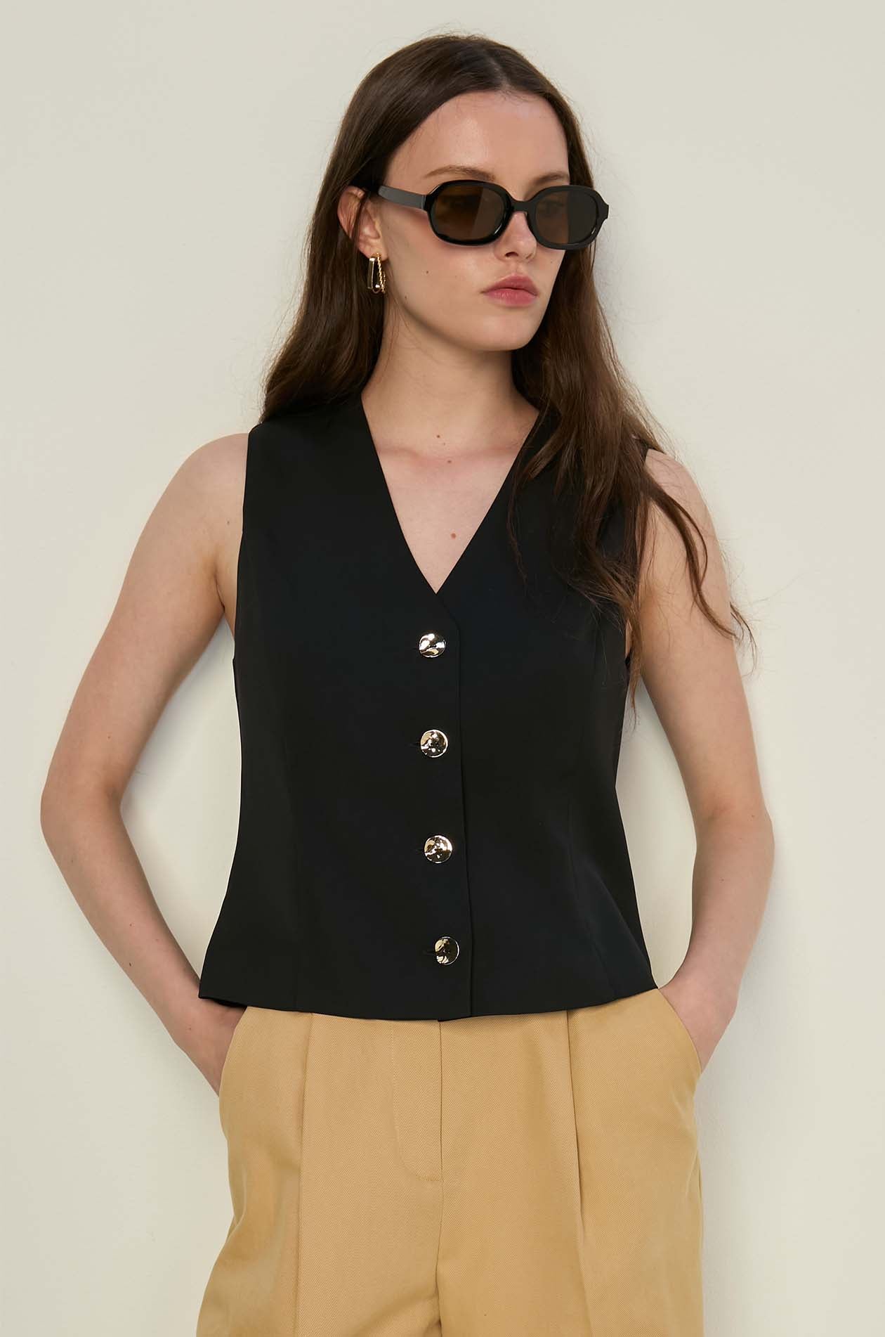 GOLD BUTTON VEST
