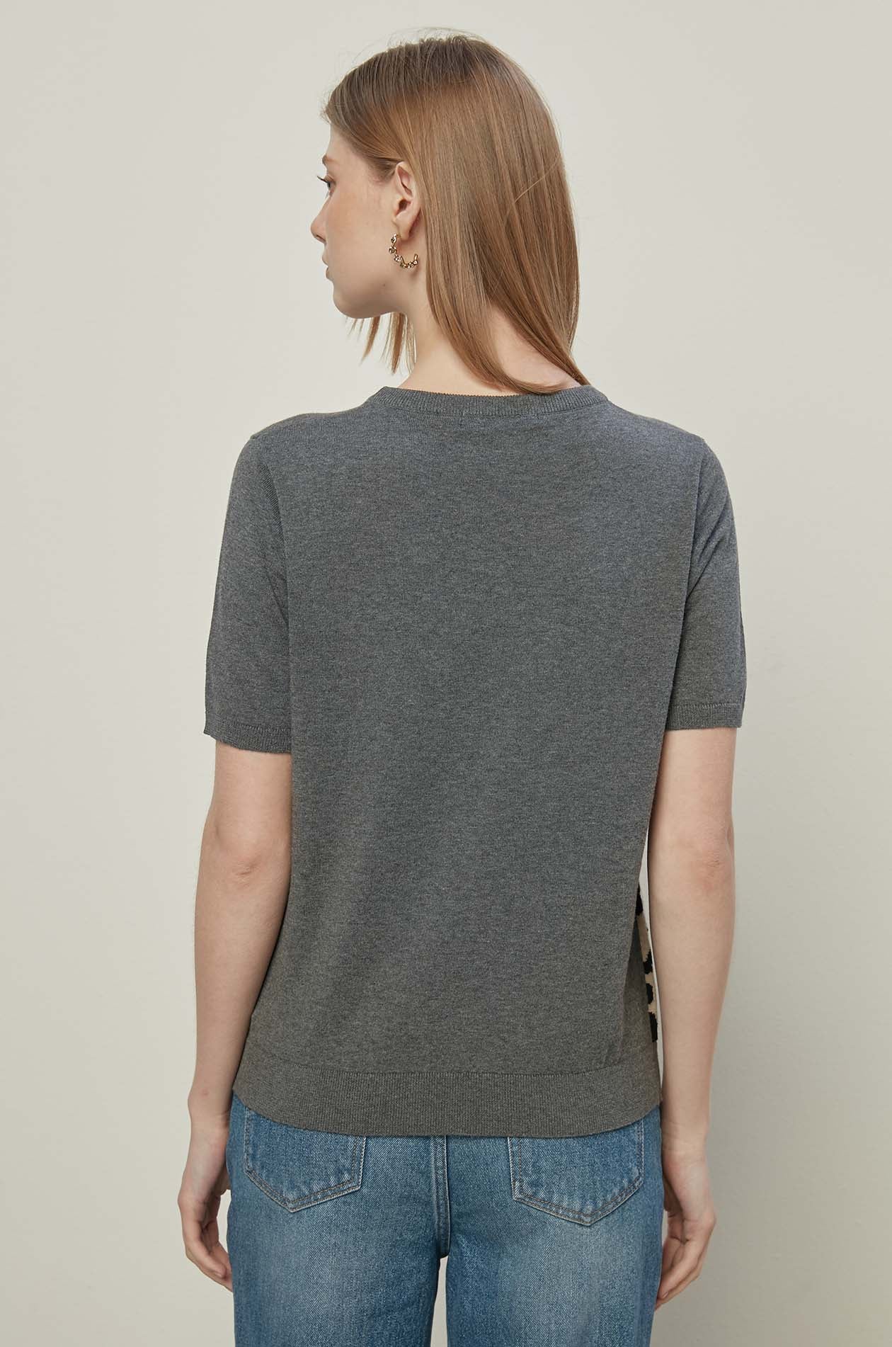 LEOPARD KNITTED TEE