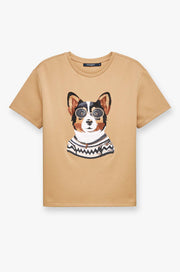STYLISH DOG GRAPHIC TEE