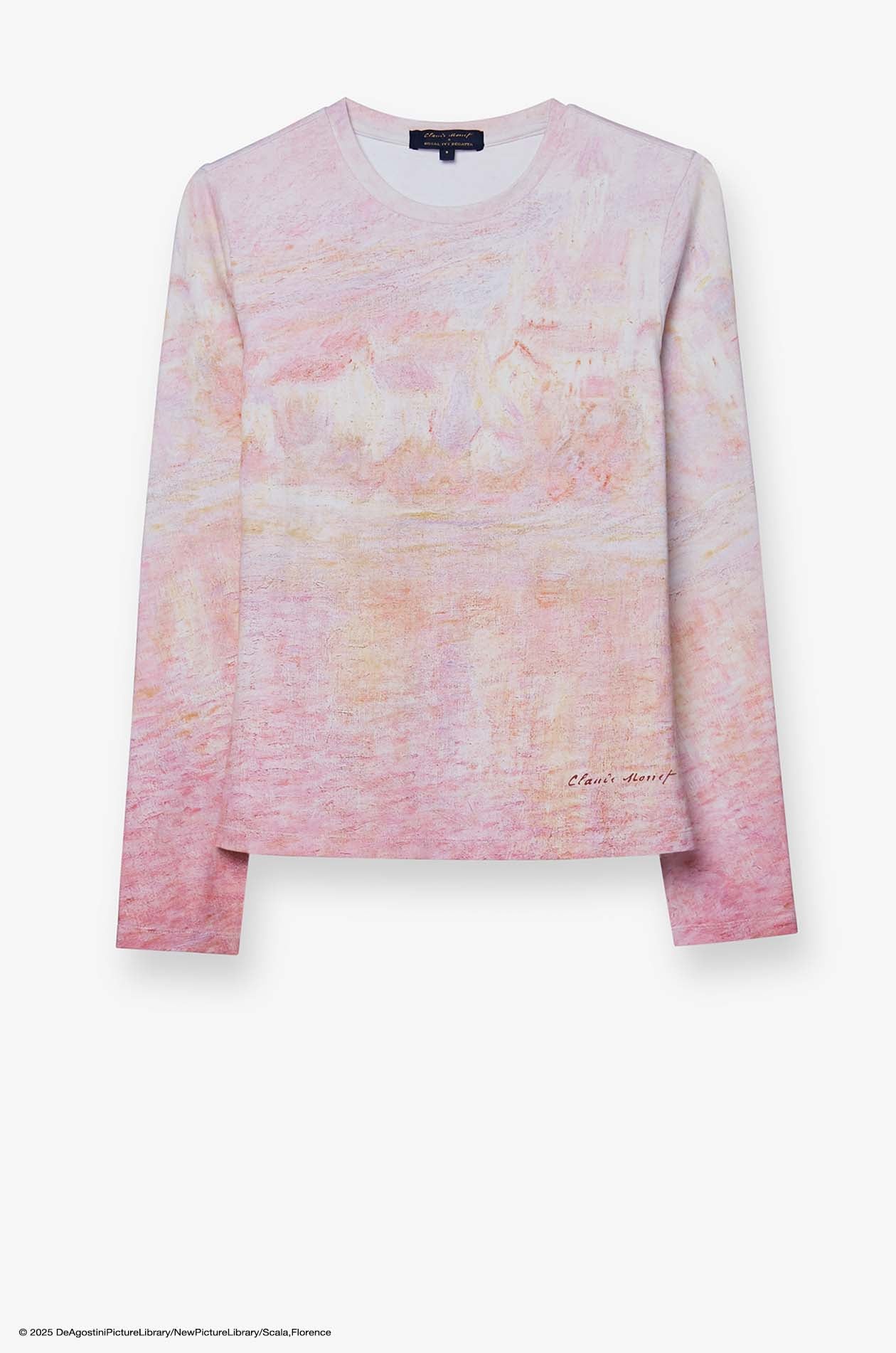 SUNLIT RIVER MONET-INSPIRED LONG SLEEVE TOP