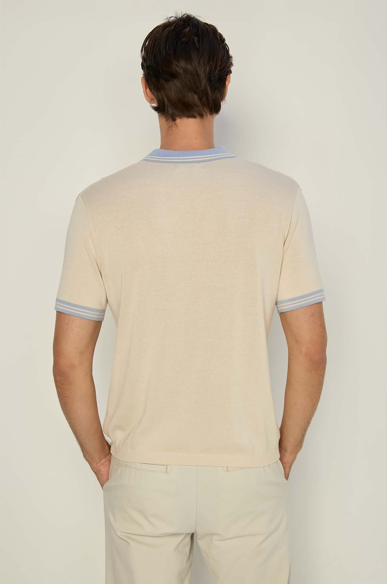 CABLE KNITTED POLO SHIRT