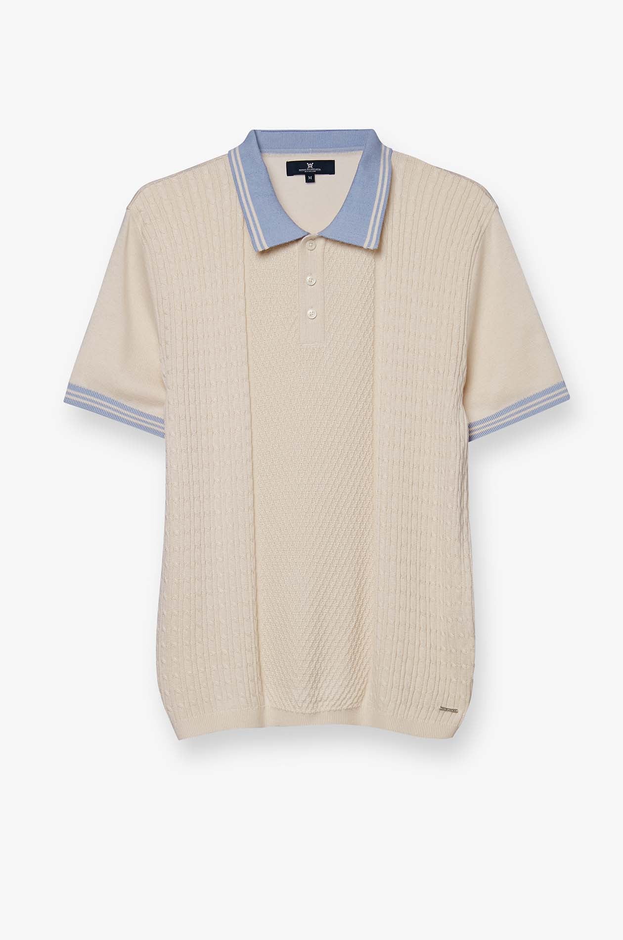 CABLE KNITTED POLO SHIRT
