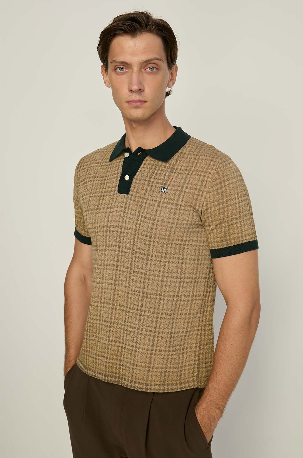 BRITISH CHECKERED KNITTED POLO