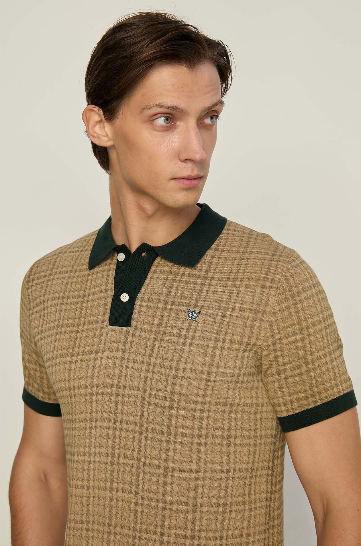 BRITISH CHECKERED KNITTED POLO