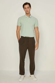 STRIPE RIBBED PIQUE POLO