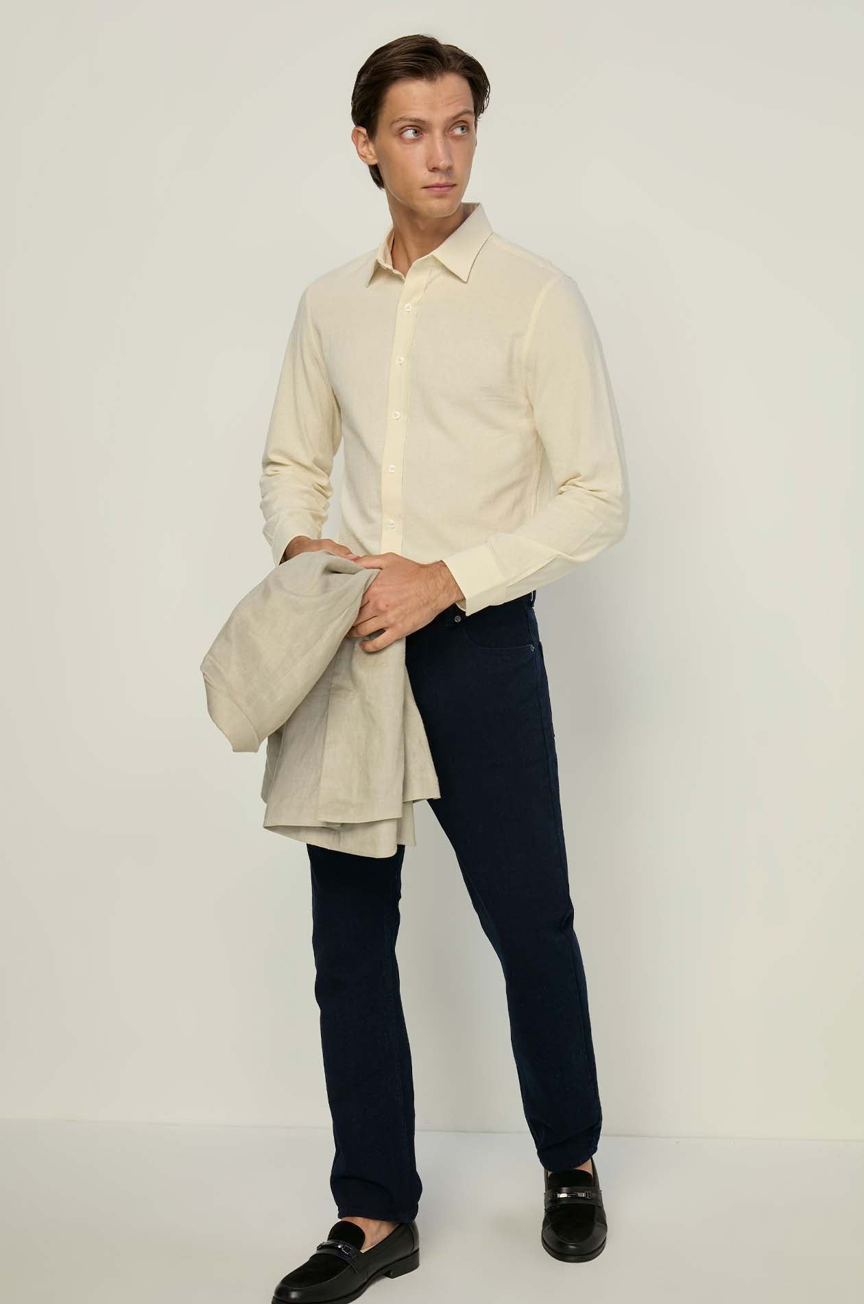 BASIC LONG SLEEVE COTTON SHIRT