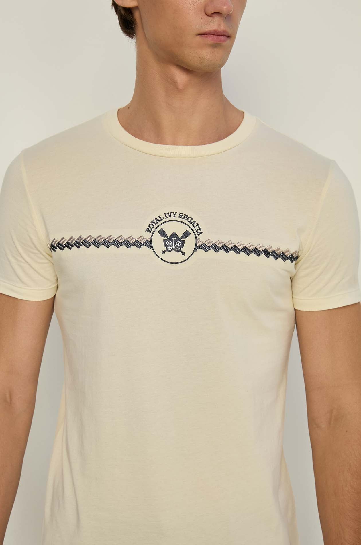 EMBROIDERED ZIGZAG GRAPHIC WITH LOGO TEE