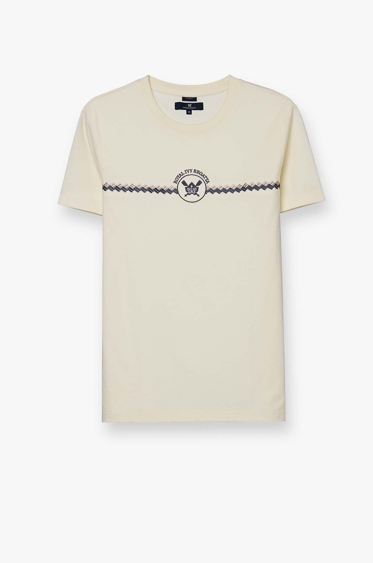 EMBROIDERED ZIGZAG GRAPHIC WITH LOGO TEE