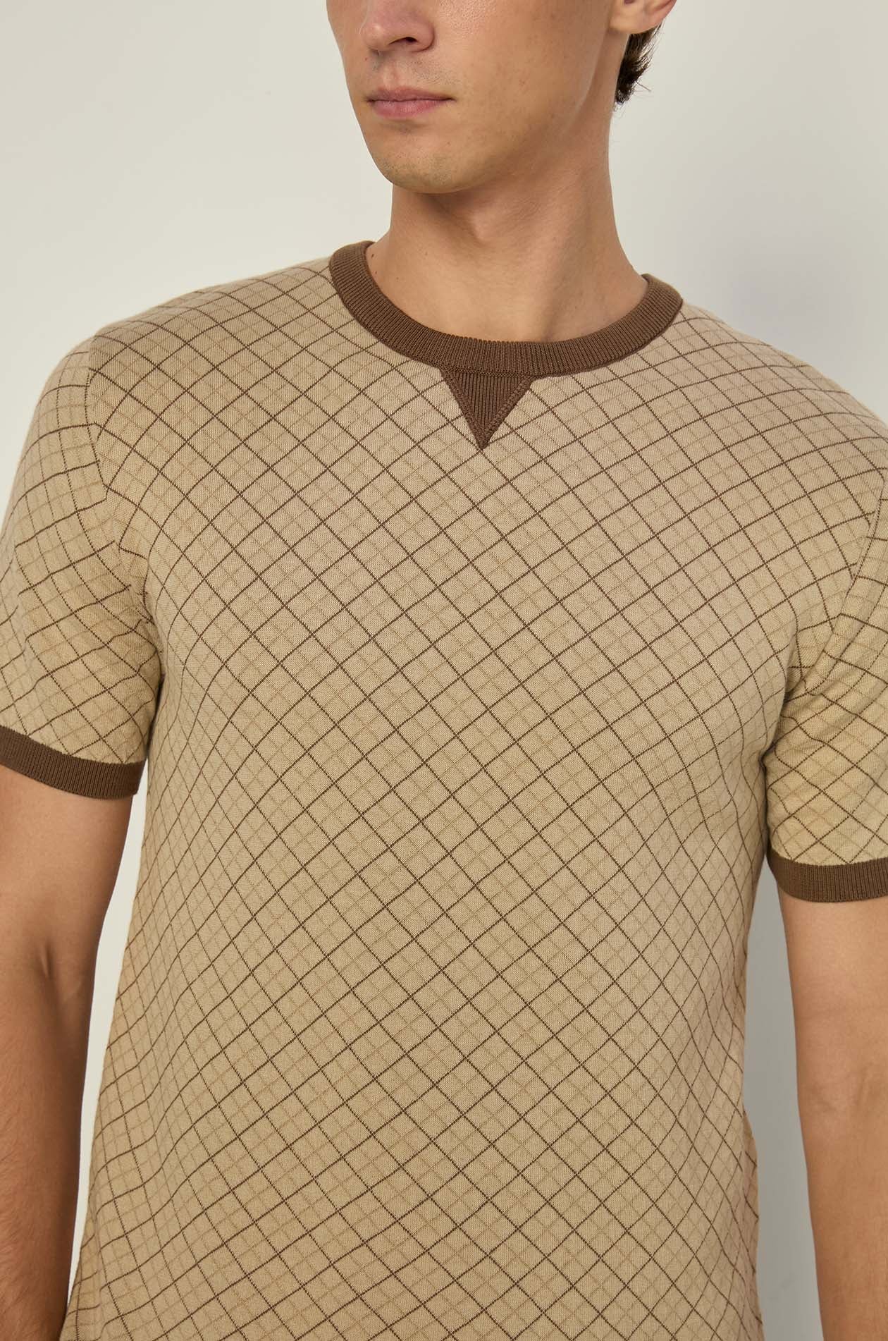 CHECKERED KNITTED TEE