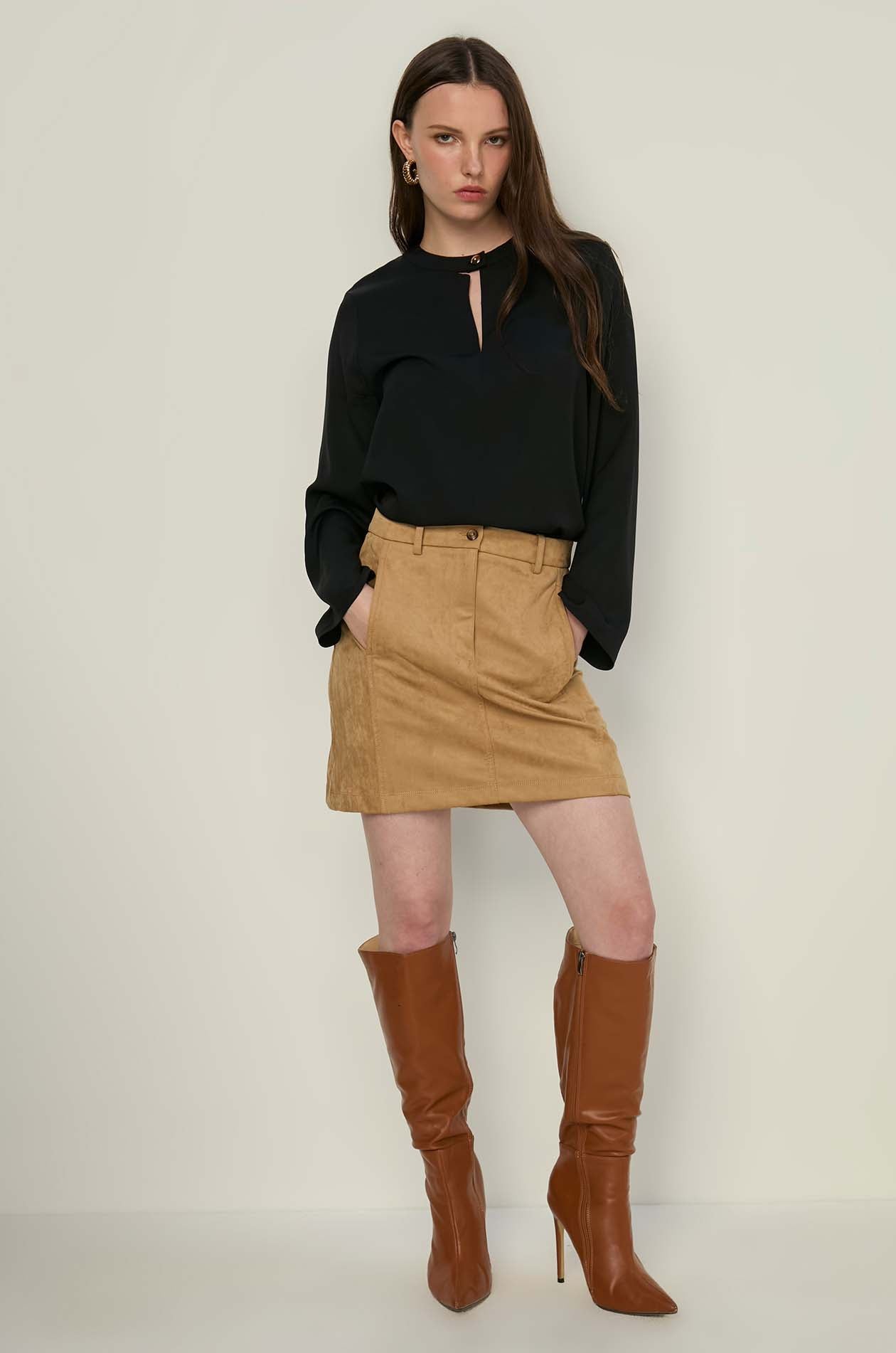 SUEDE MINI SKIRT