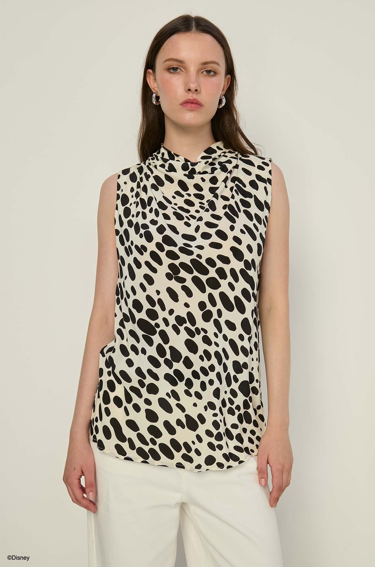 SLEEVELESS PRINTED TOP