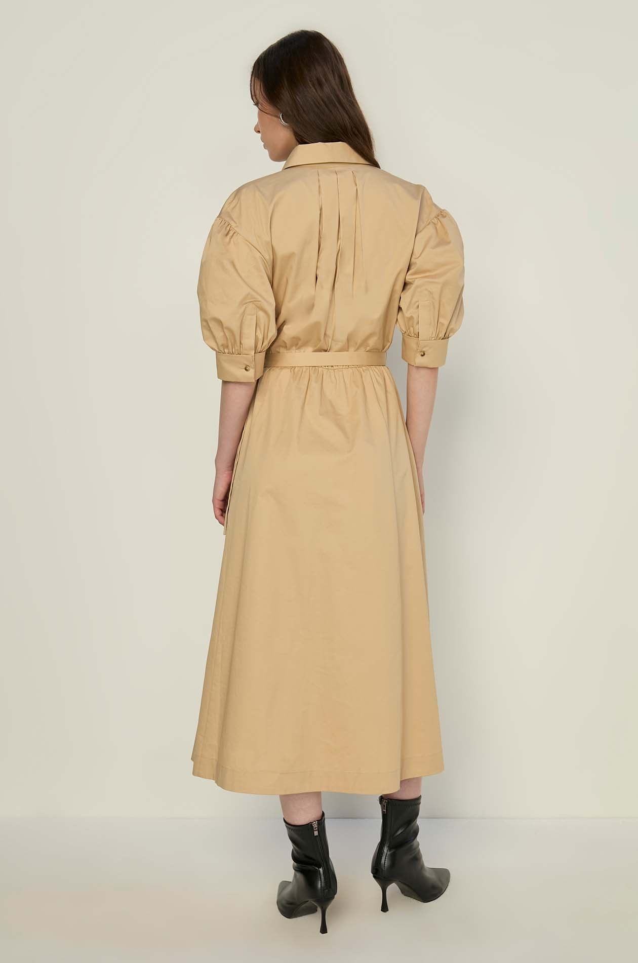 PUFF SLEEVE SHIRT DRESS