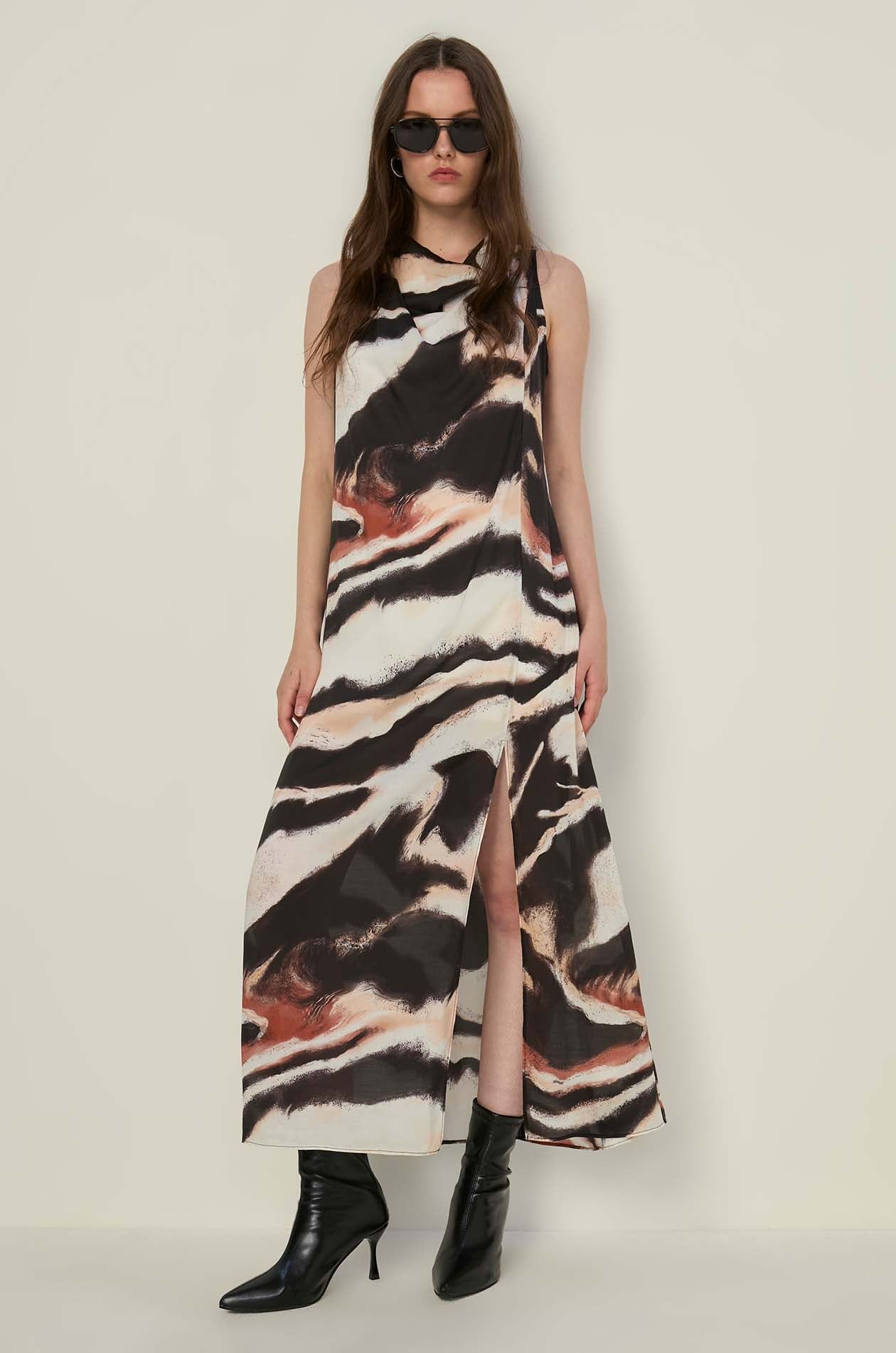 ABSTRACT PRINT MAXI DRESS