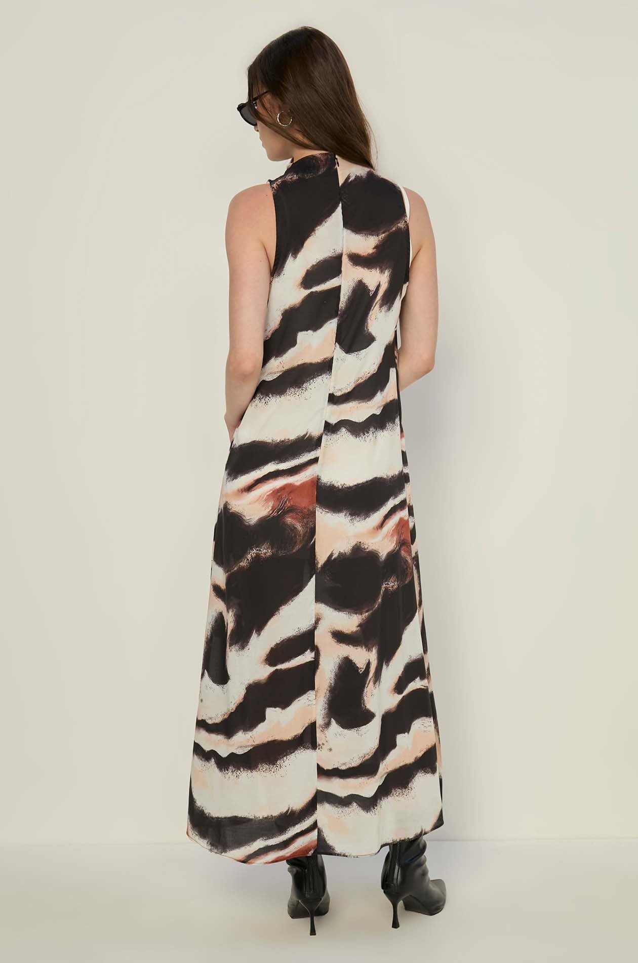 ABSTRACT PRINT MAXI DRESS