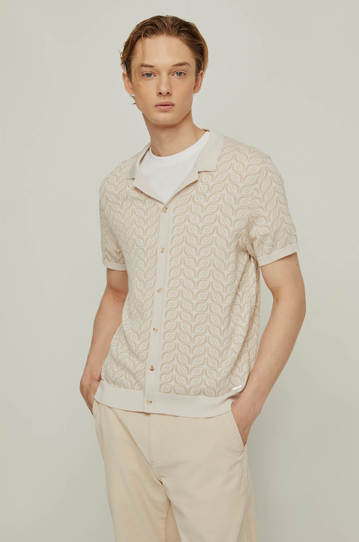 LEAF PRINTED HAWAII SHIRT