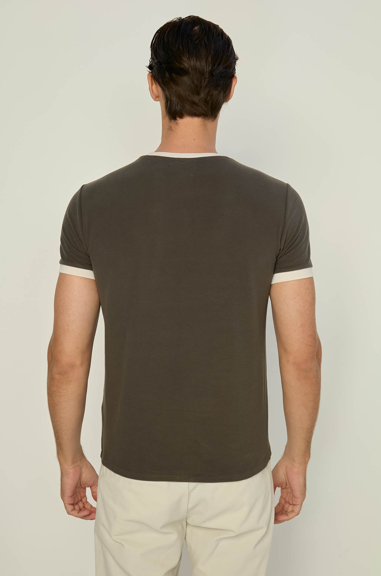 EMBROIDERED LOGO SUEDE TEE