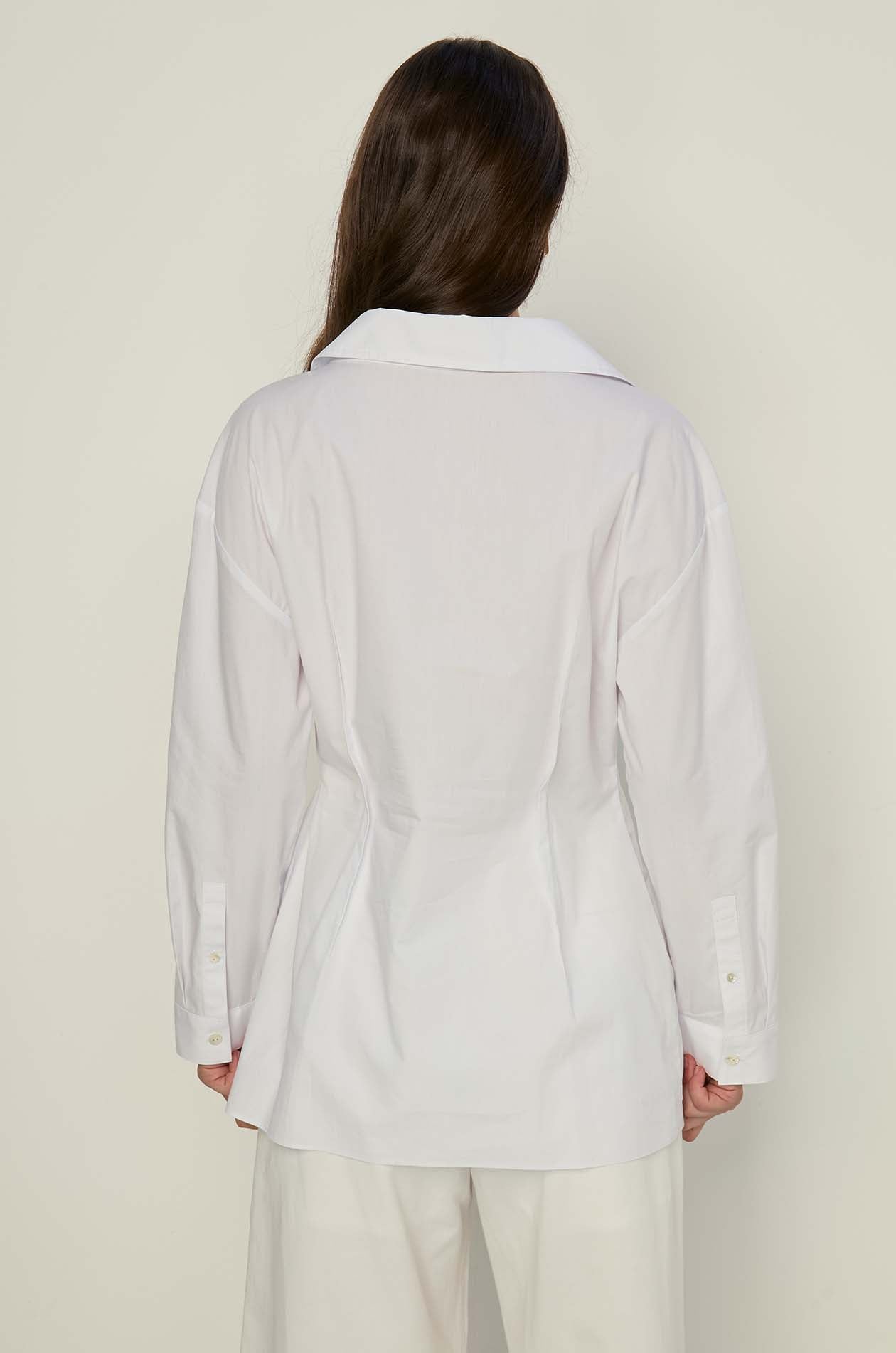 TAILORED LONG-SLEEVE TIE BLOUSE