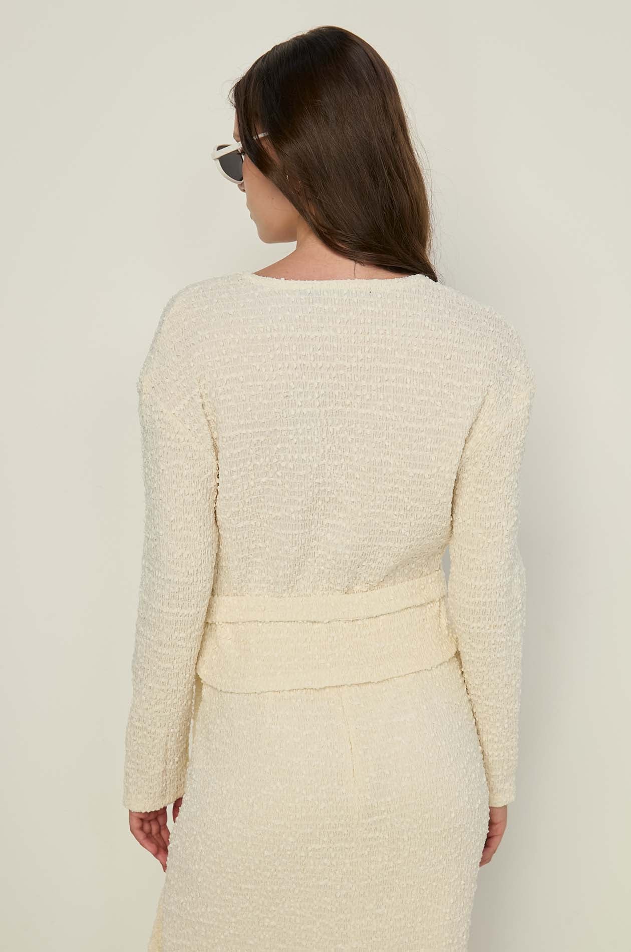 LONG SLEEVE WRAP TOP