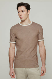 RIB STRIPED KNITTED TEE