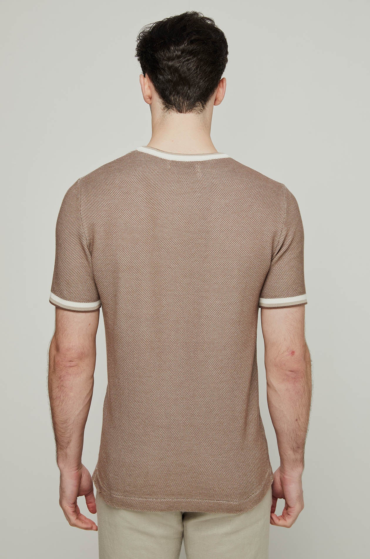 RIB STRIPED KNITTED TEE