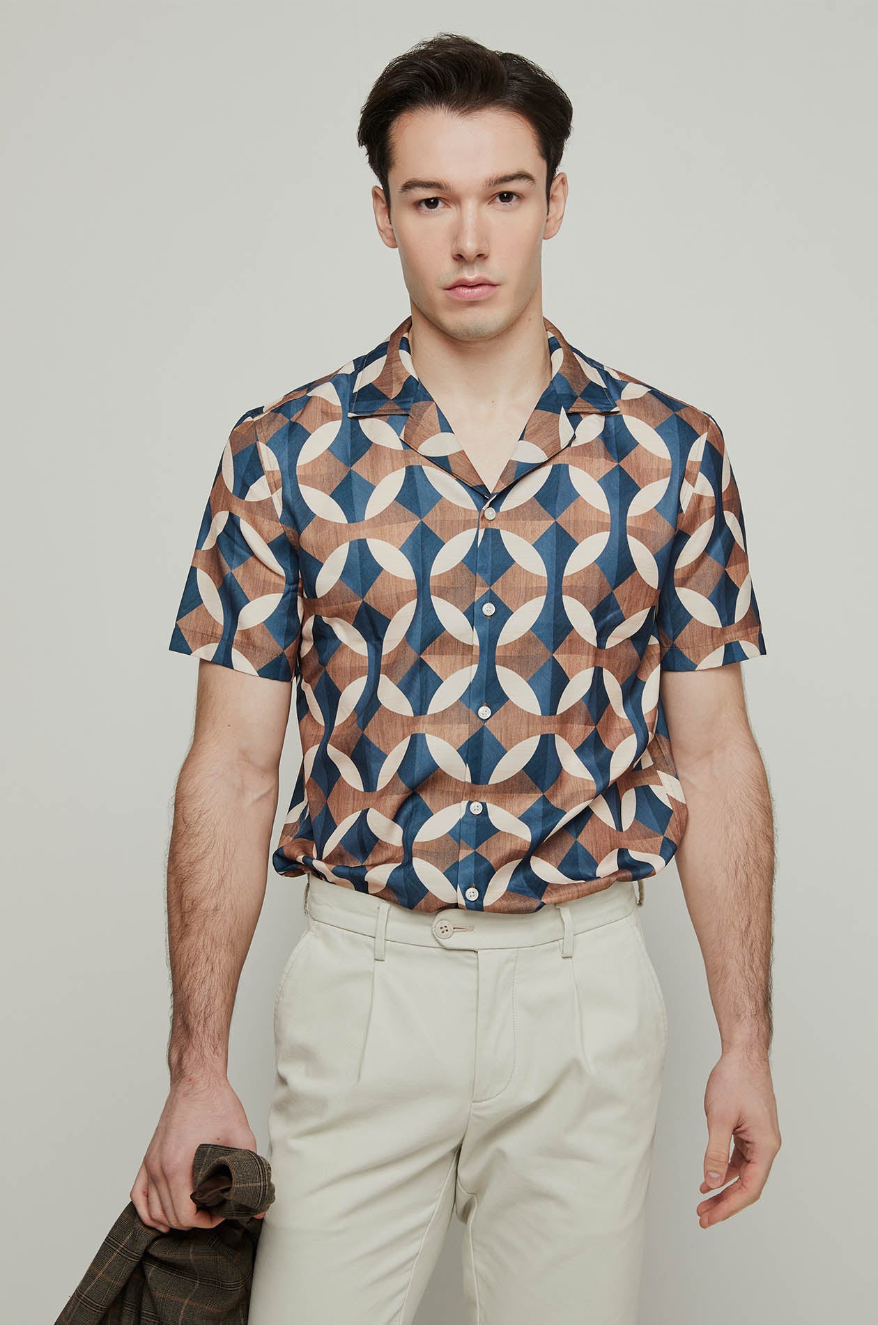 GEOMETRIC MONOGRAM CAMP SHIRT