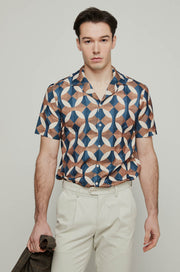 GEOMETRIC MONOGRAM CAMP SHIRT