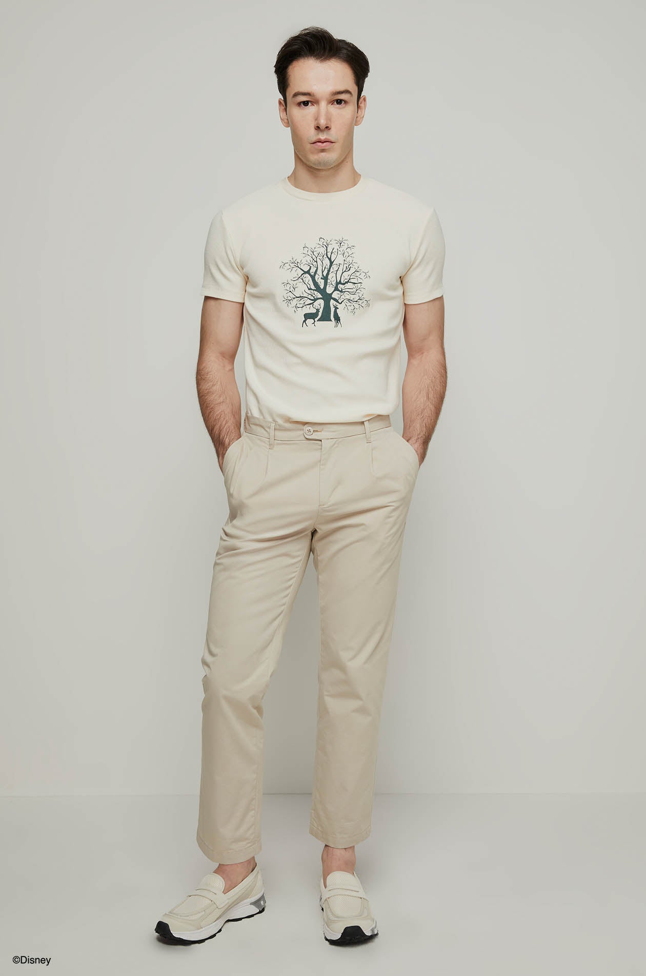BAMBI WITH BIG TREE WAFFLE TEXTURED TEE