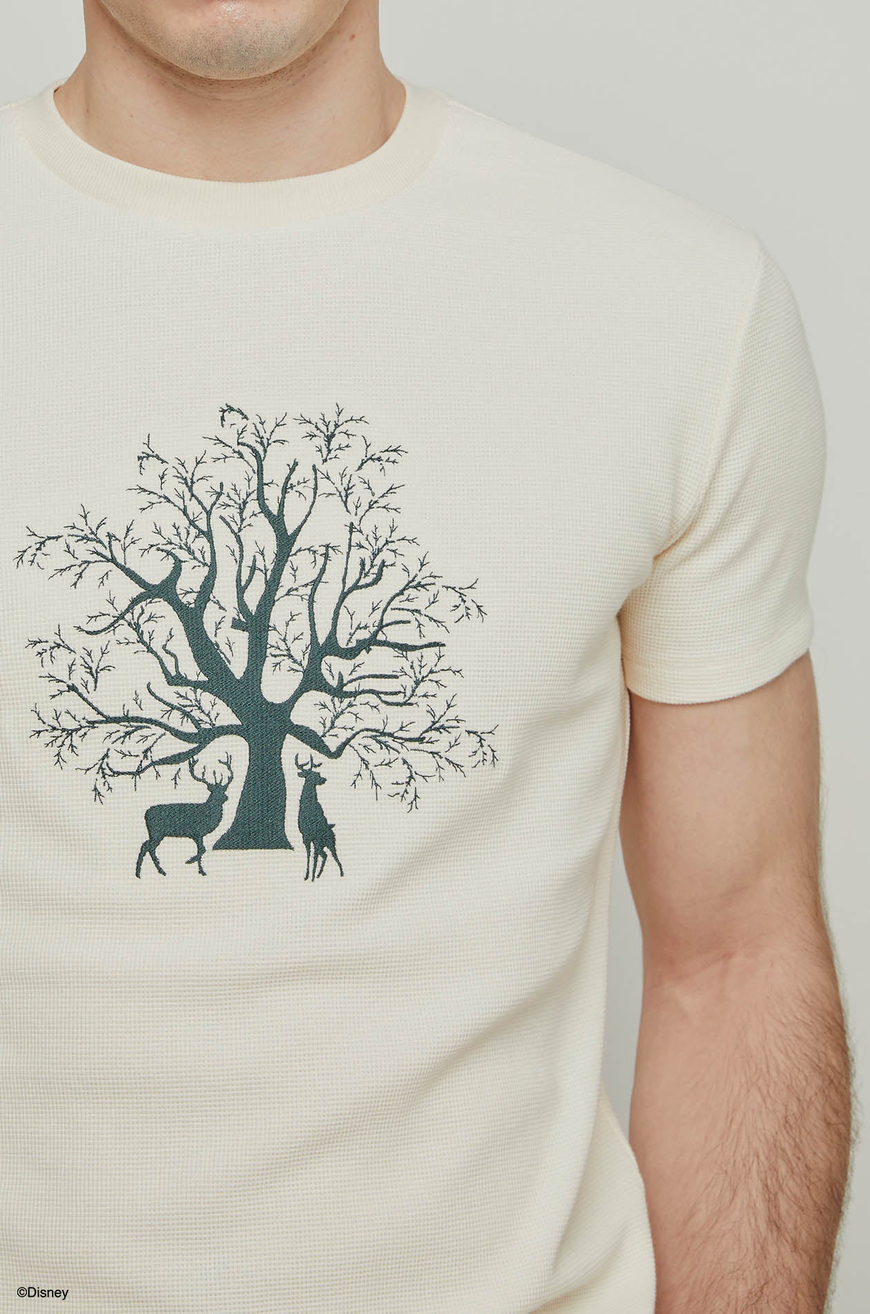 BAMBI WITH BIG TREE WAFFLE TEXTURED TEE