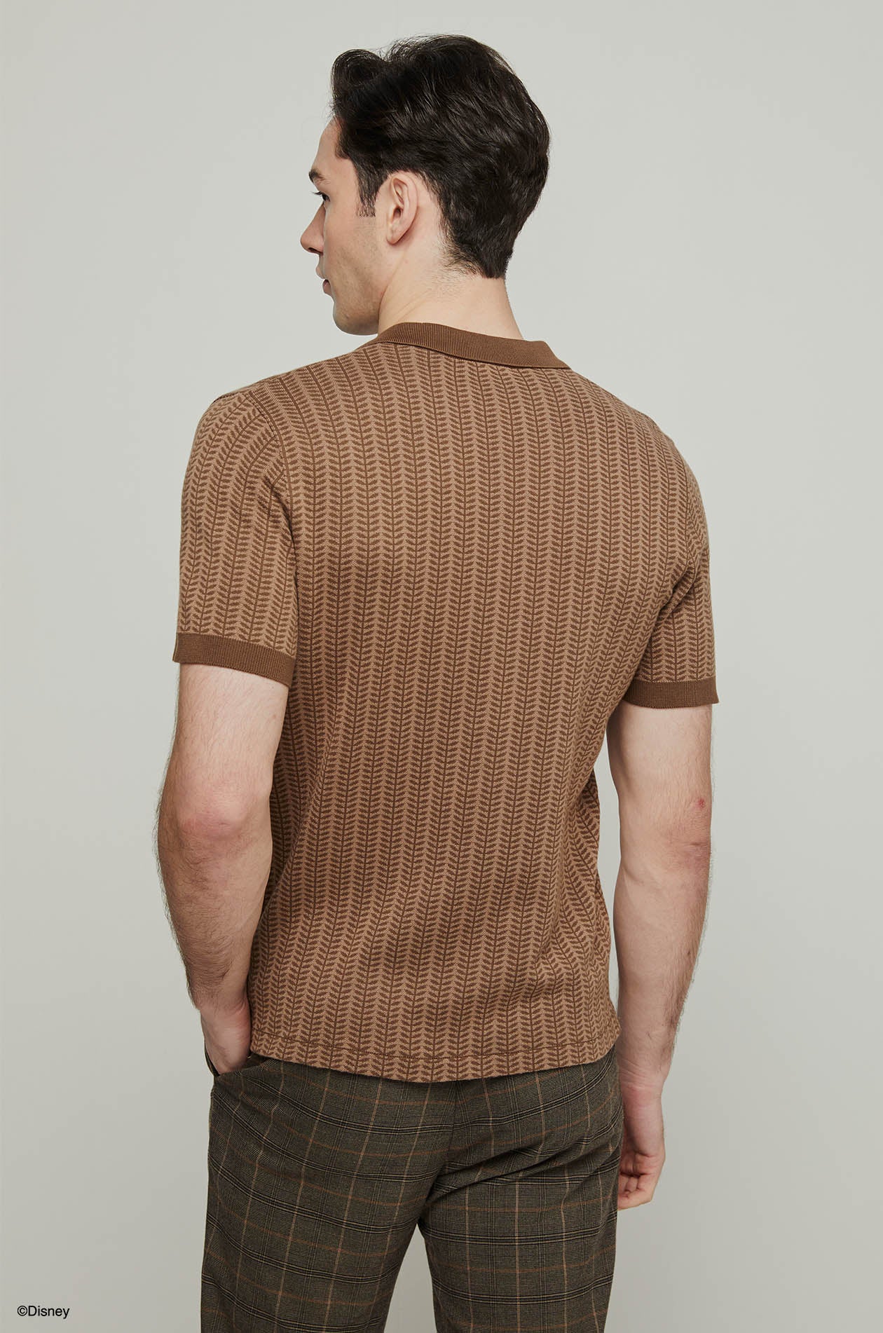HERRINGBONE LEAF KNITTED POLO