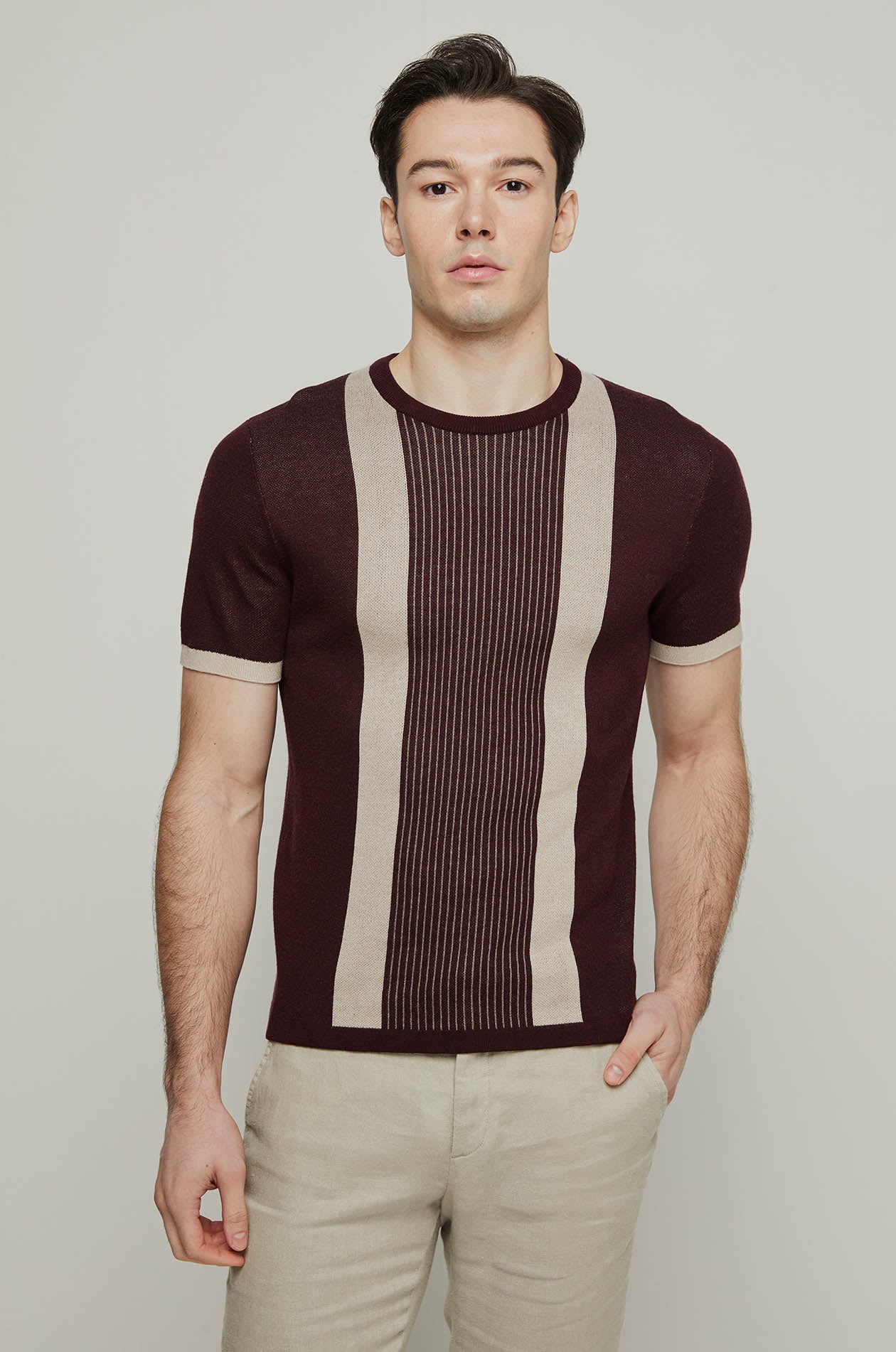 BRODER STRIPED KNITTED TEE