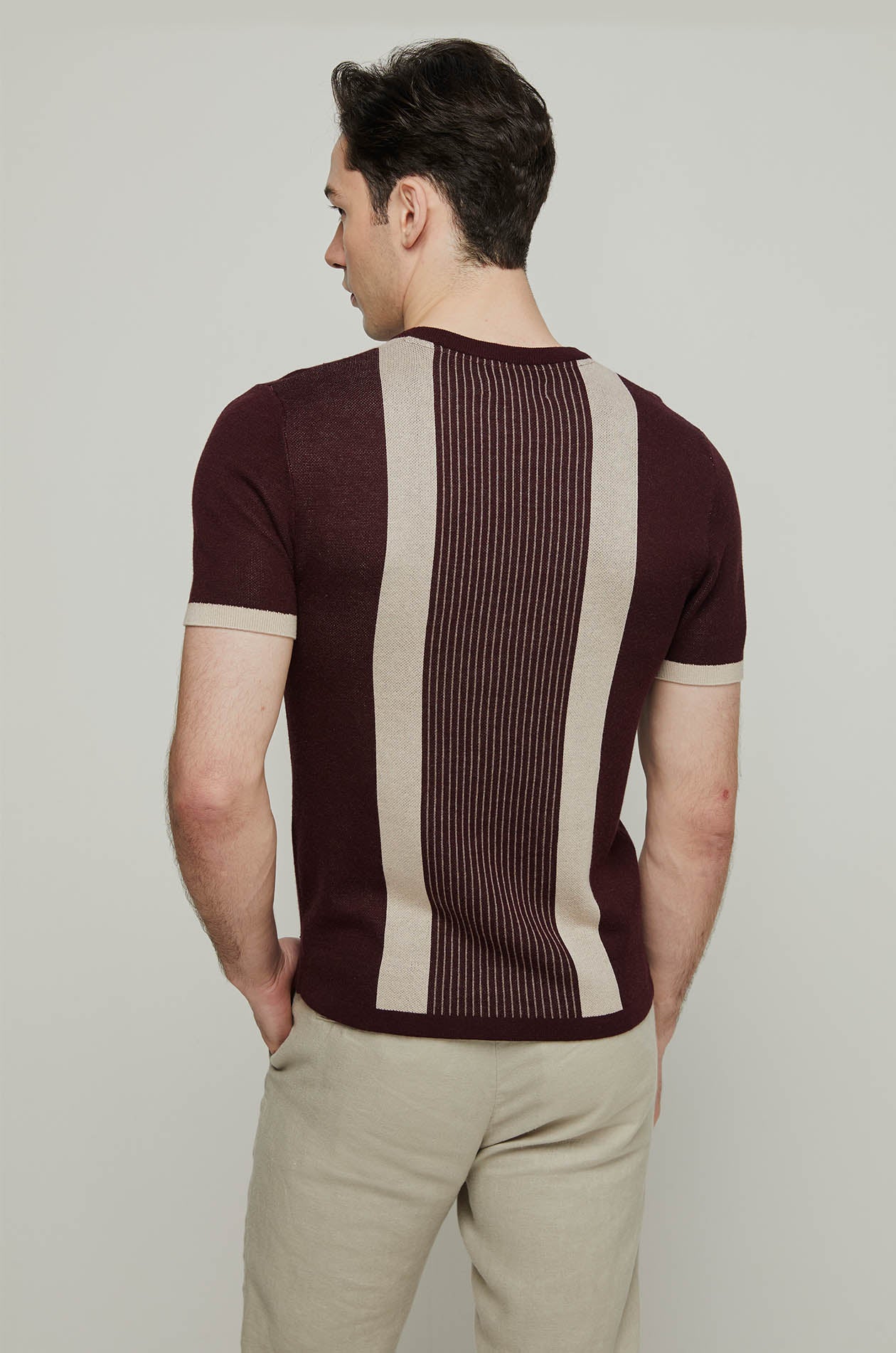 BRODER STRIPED KNITTED TEE