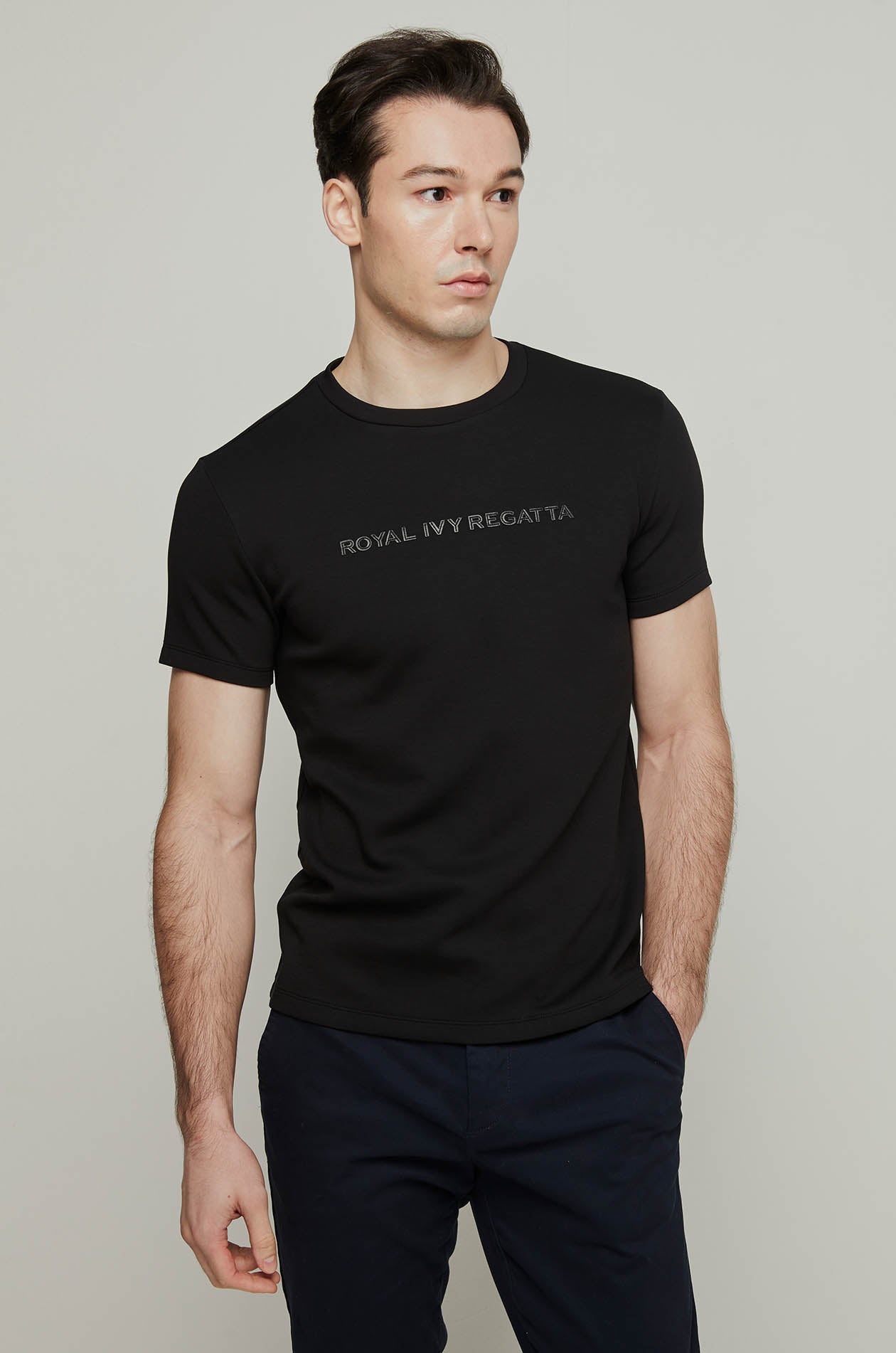 TYPO LEATHER LOGO GRAPHIC TEE