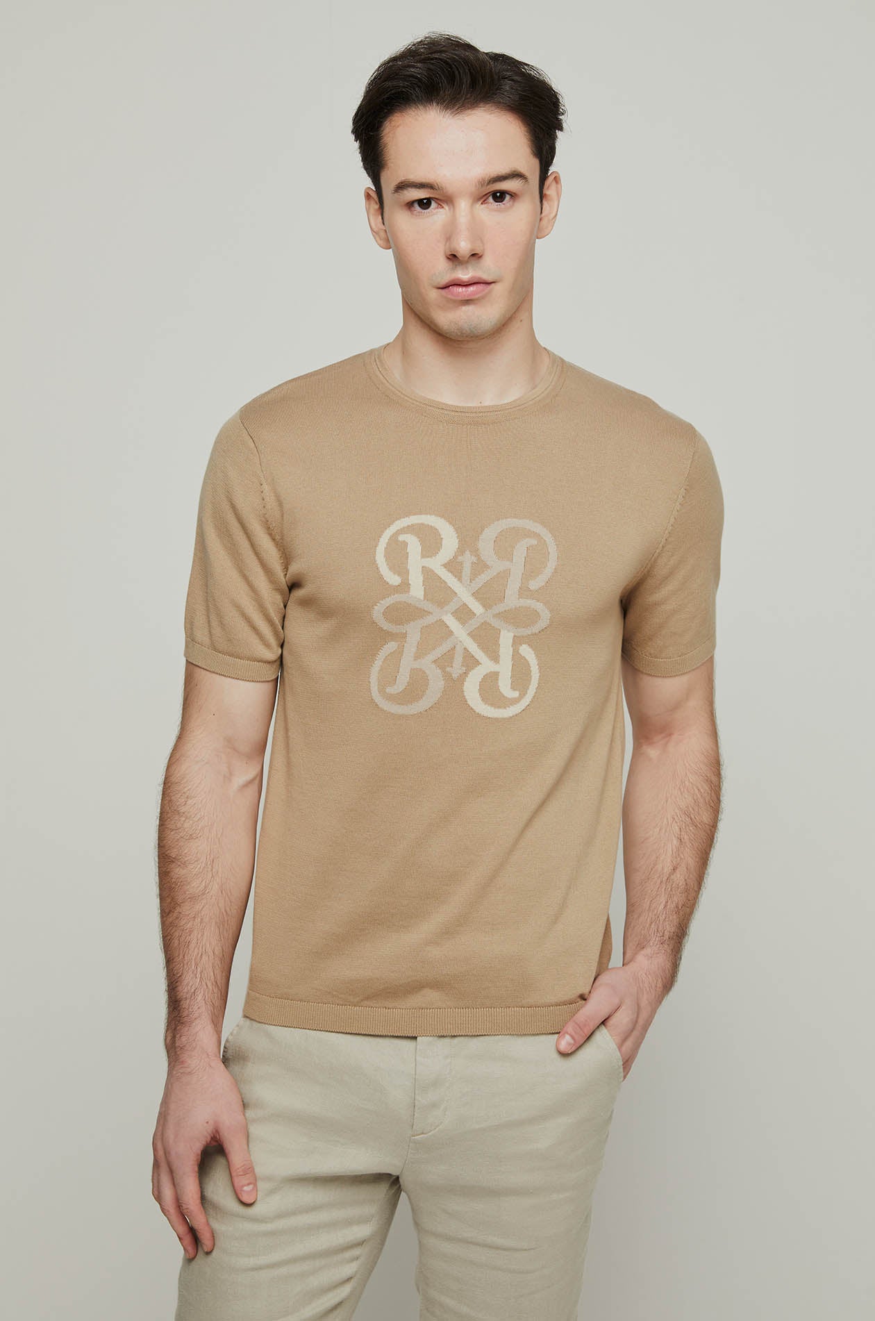 MIRRORED LOGO KNITTED TEE