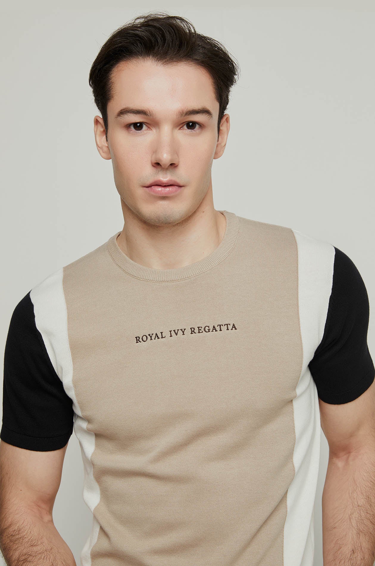 COLOR BLOCK KNITTED TEE