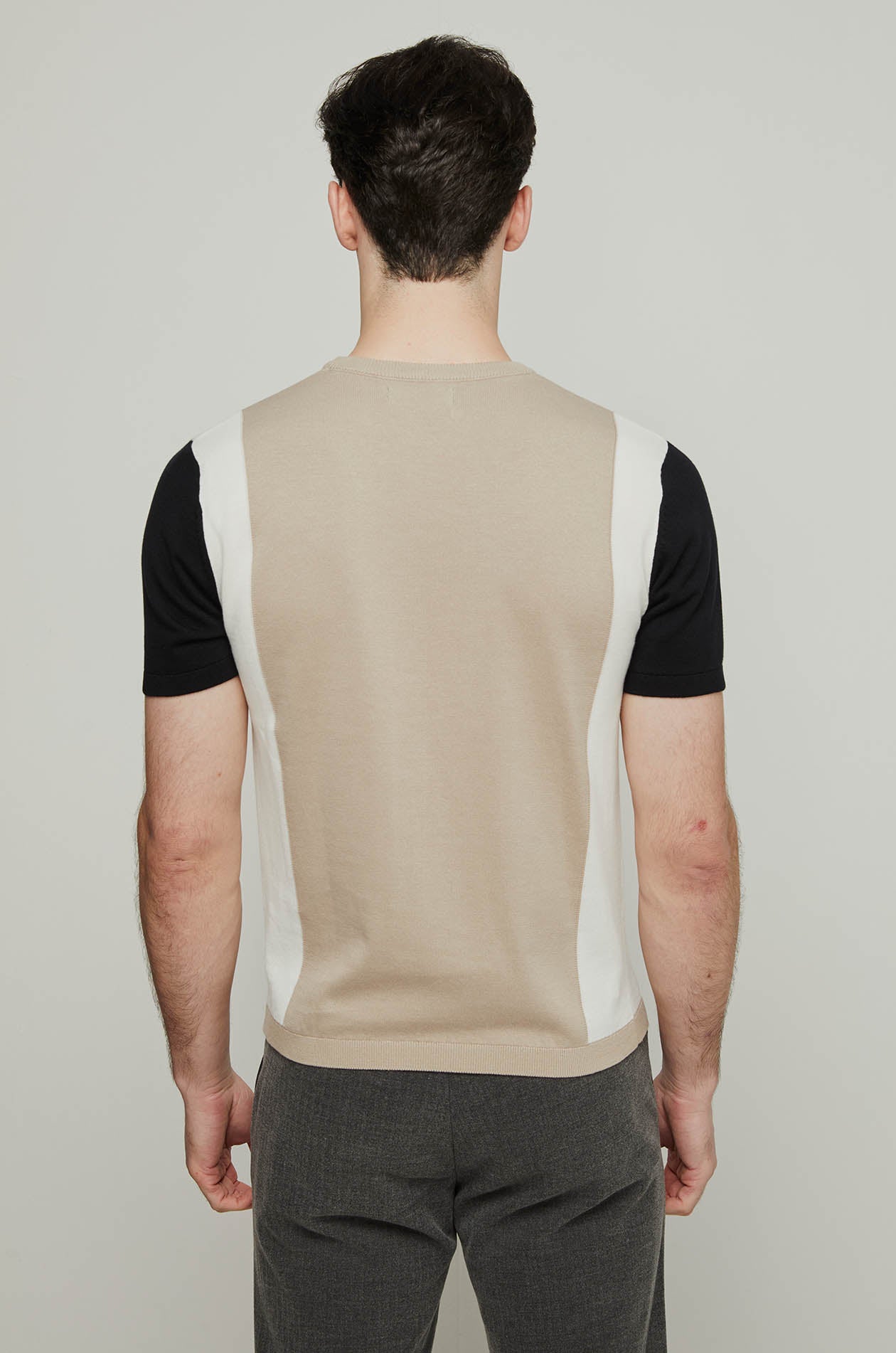 COLOR BLOCK KNITTED TEE