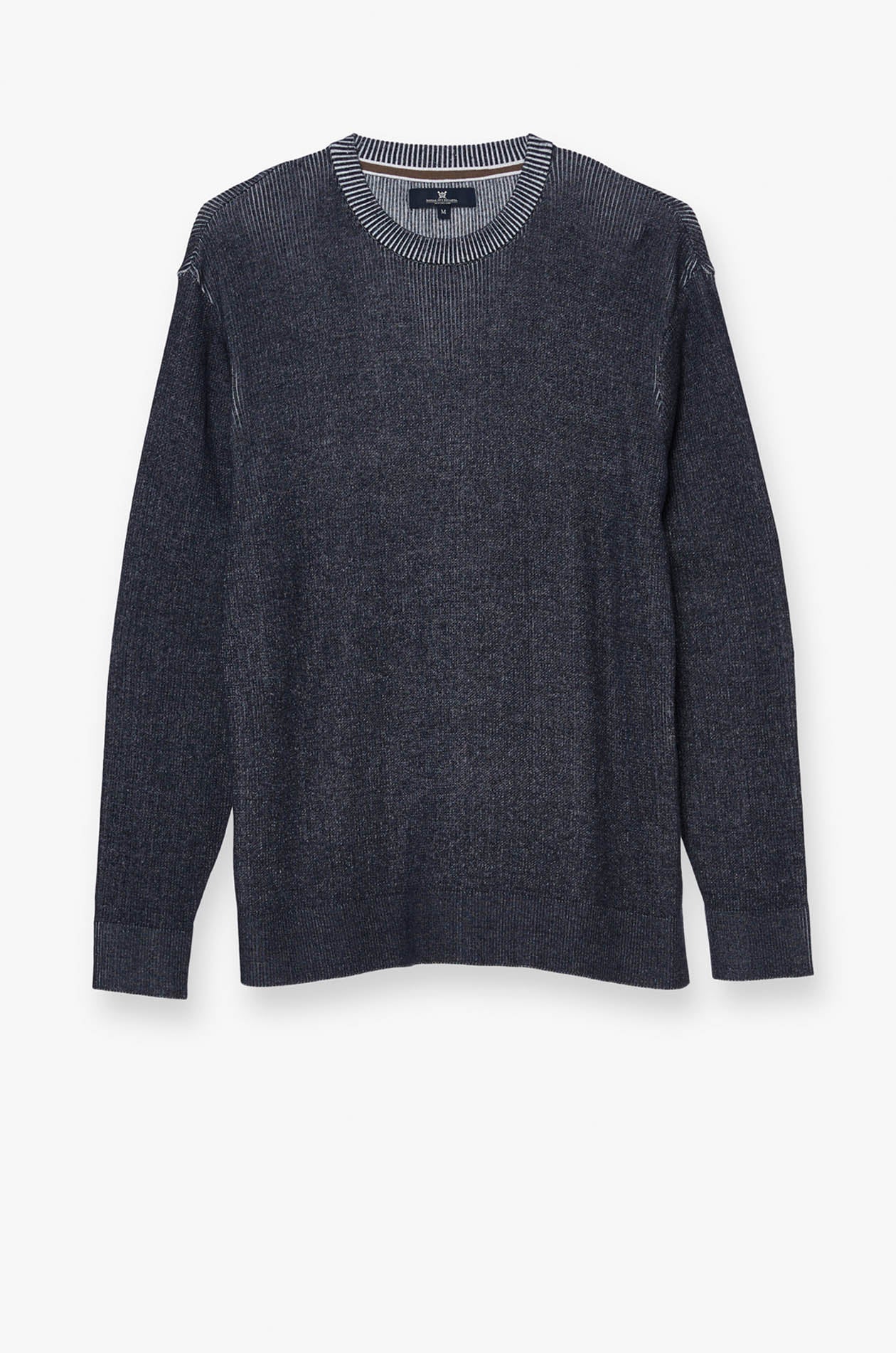 TWO-TONE RIBBED KNITTED SWEATER