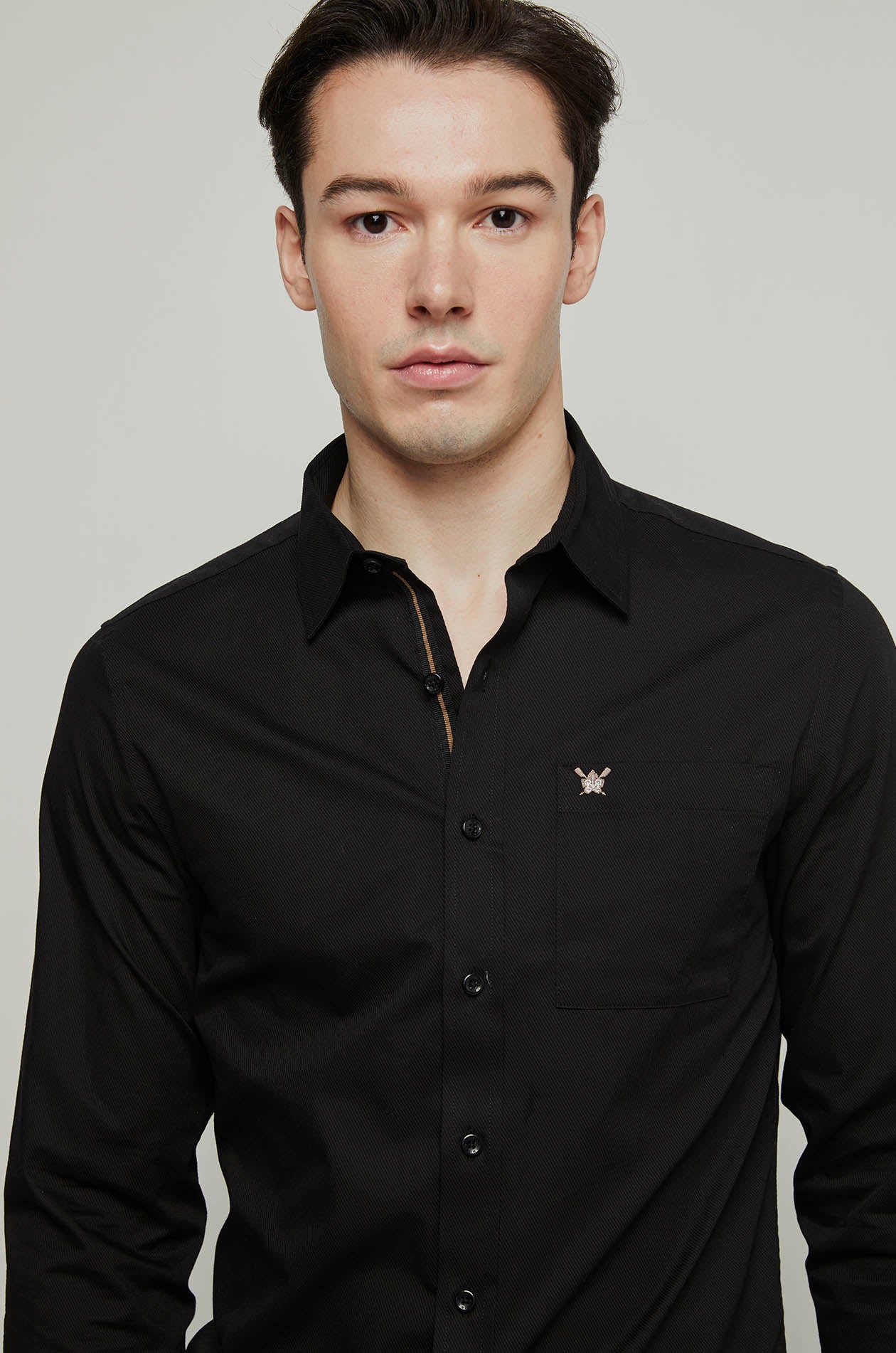 DIAGONAL TEXTURED LONG SLEEVE SHIRT