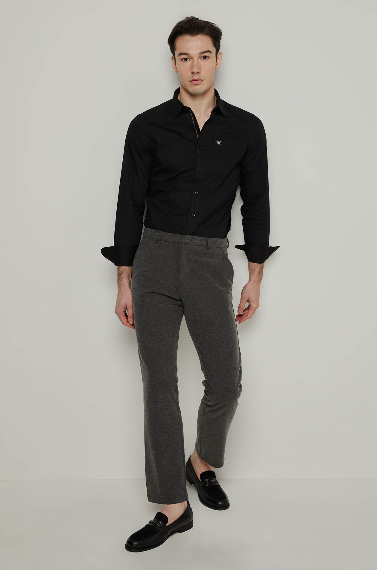 DIAGONAL TEXTURED LONG SLEEVE SHIRT