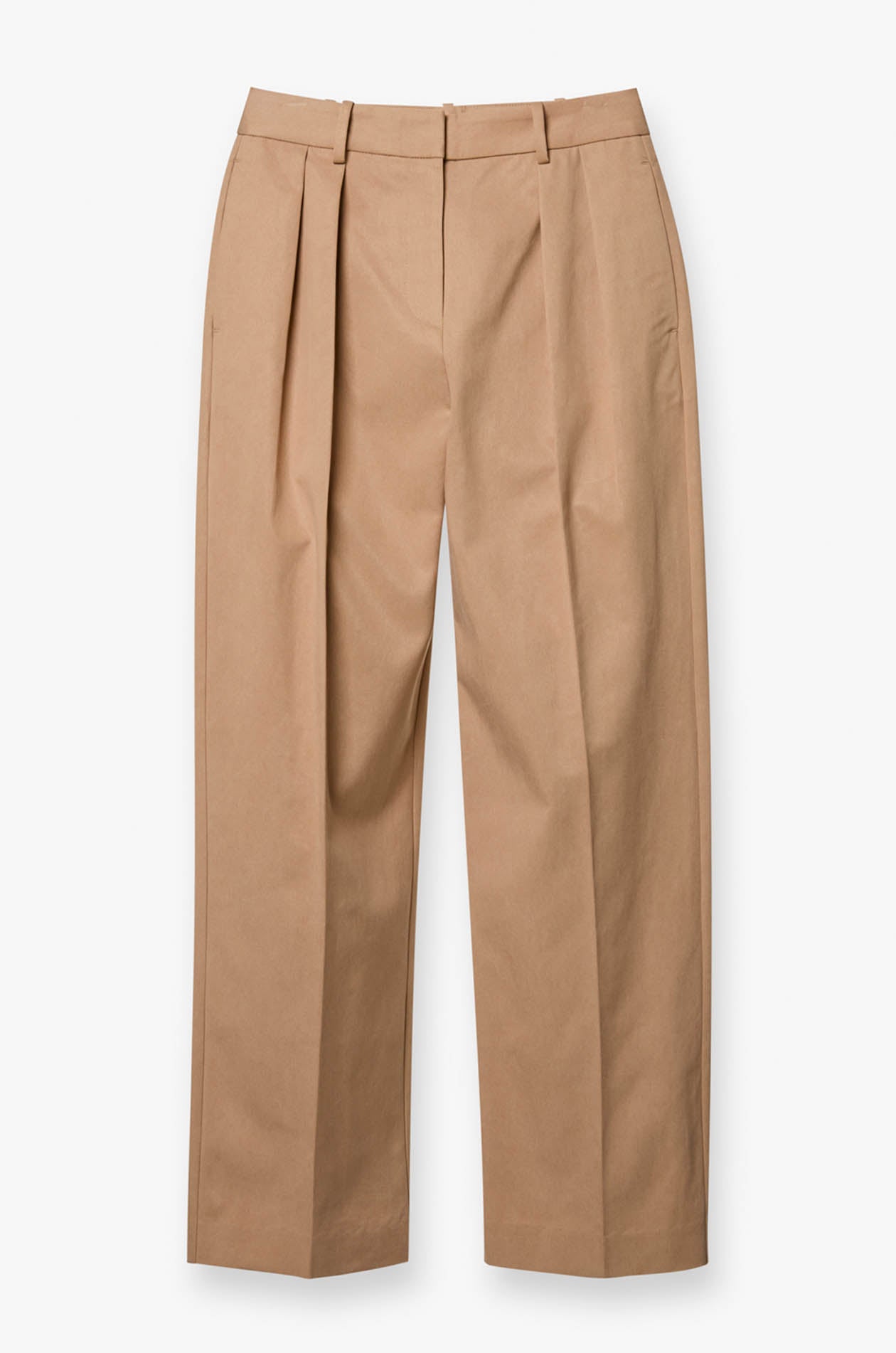 BEIGE WIDE-LEG PANTS